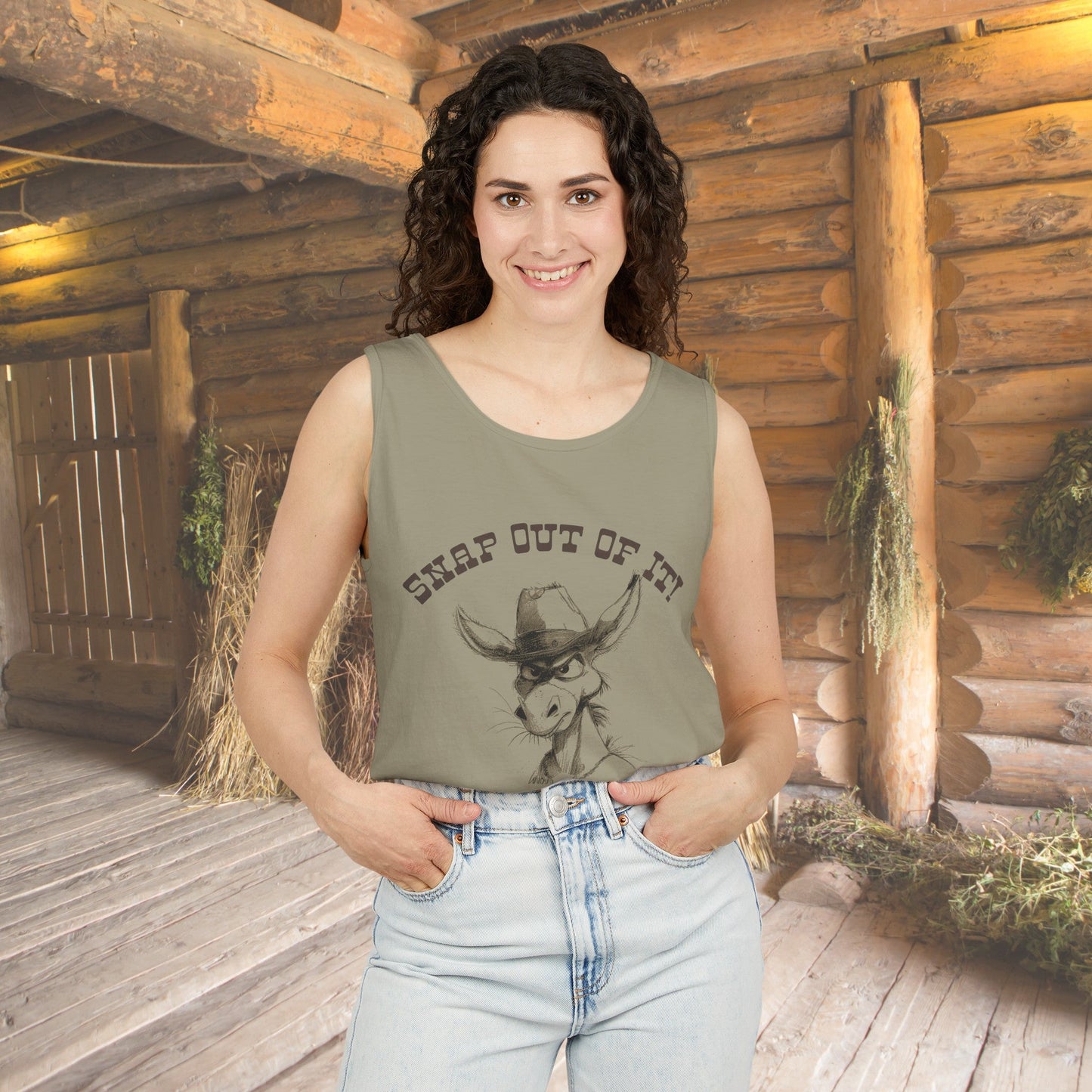 Funny Donkey Comfort Color Tank Top Perfect for Horse Lovers! Snap Out of It! - FlooredByArt