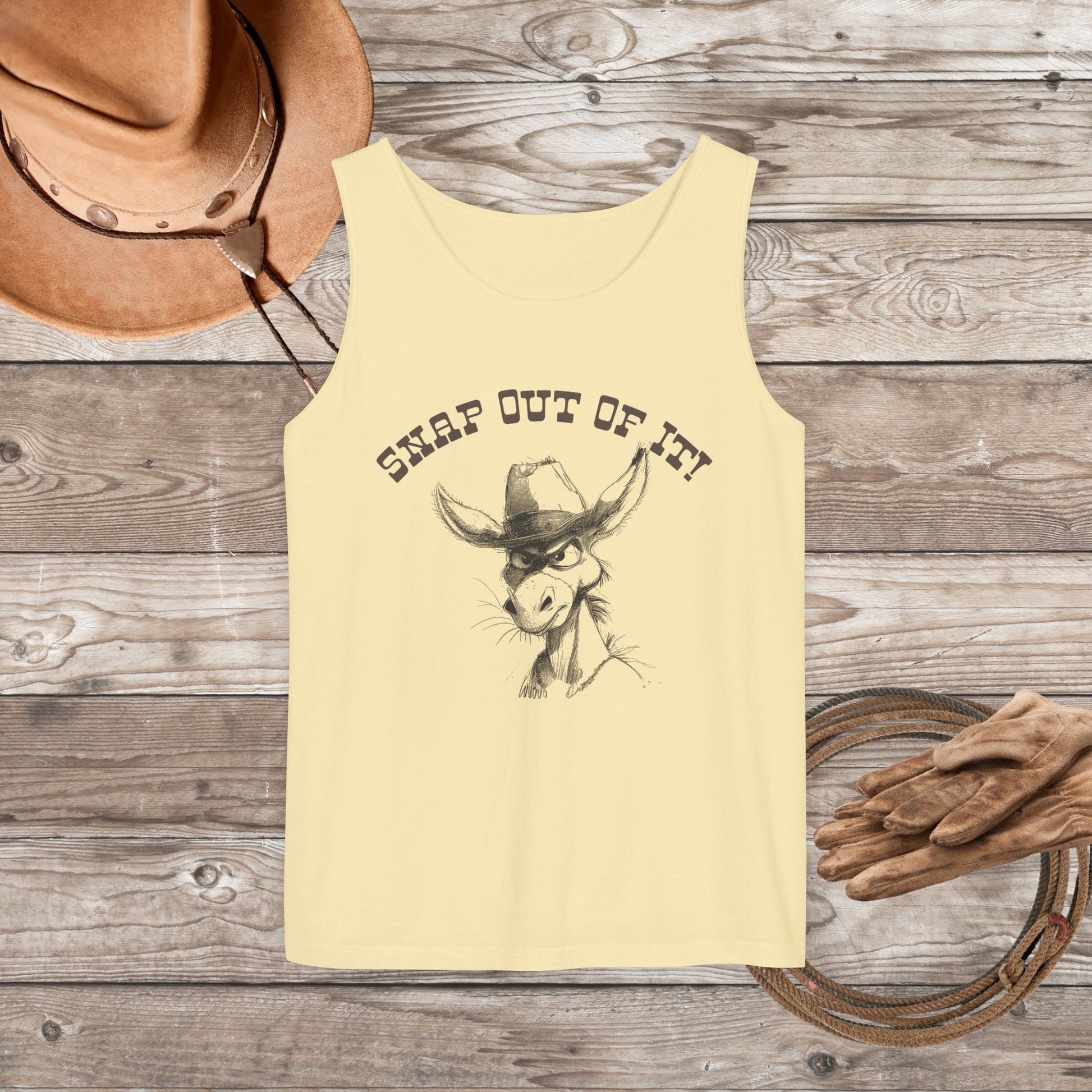 Funny Donkey Comfort Color Tank Top Perfect for Horse Lovers! Snap Out of It! - FlooredByArt