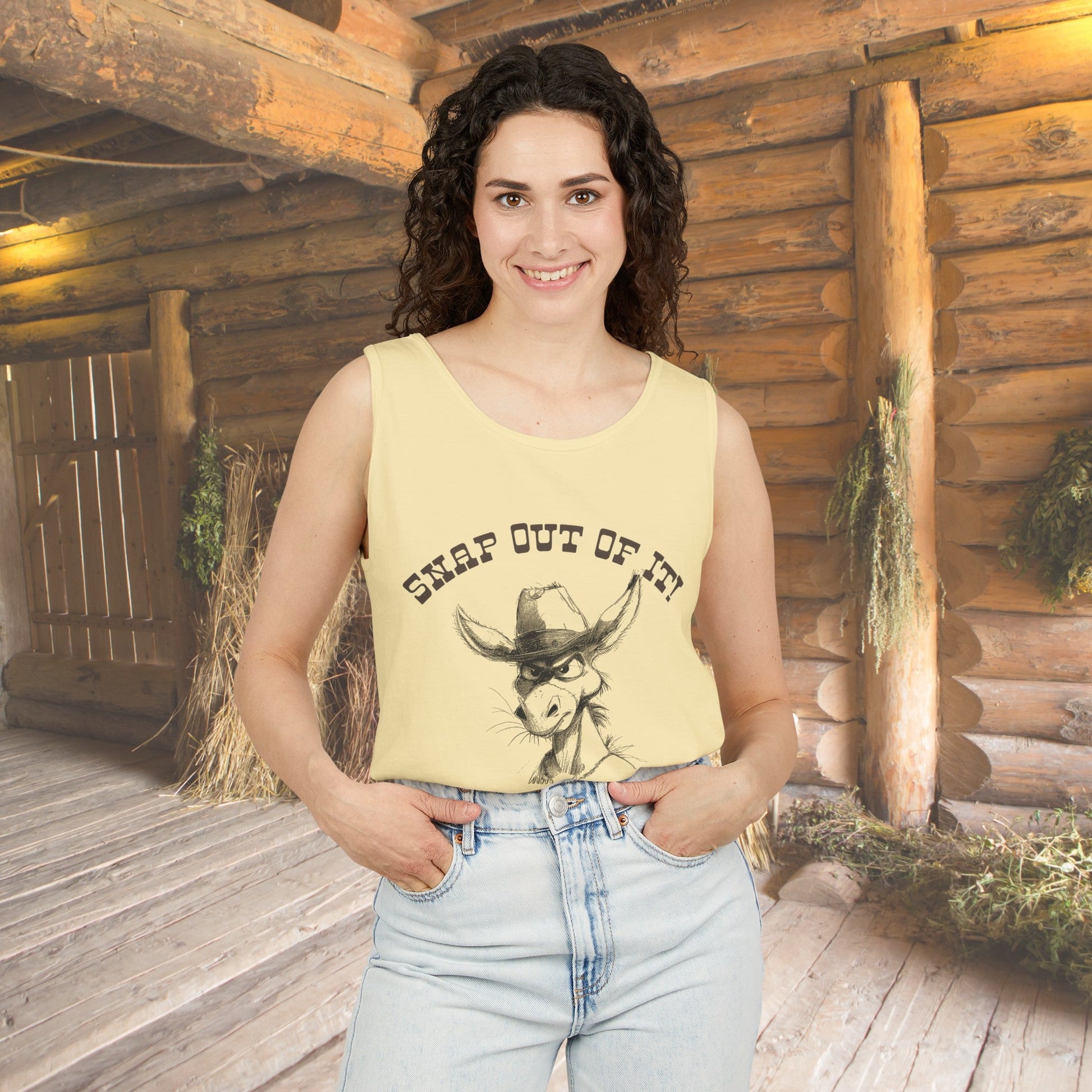 Funny Donkey Comfort Color Tank Top Perfect for Horse Lovers! Snap Out of It! - FlooredByArt