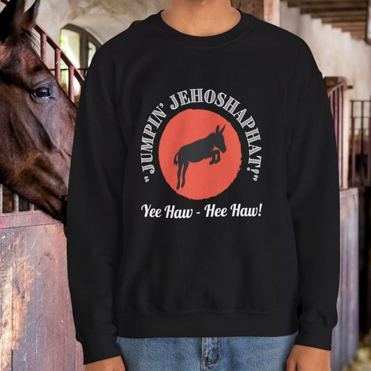 Funny Donkey Sweatshirt, Jumpin Jehoshaphat Yee Haw Hee Haw Shirt - FlooredByArt