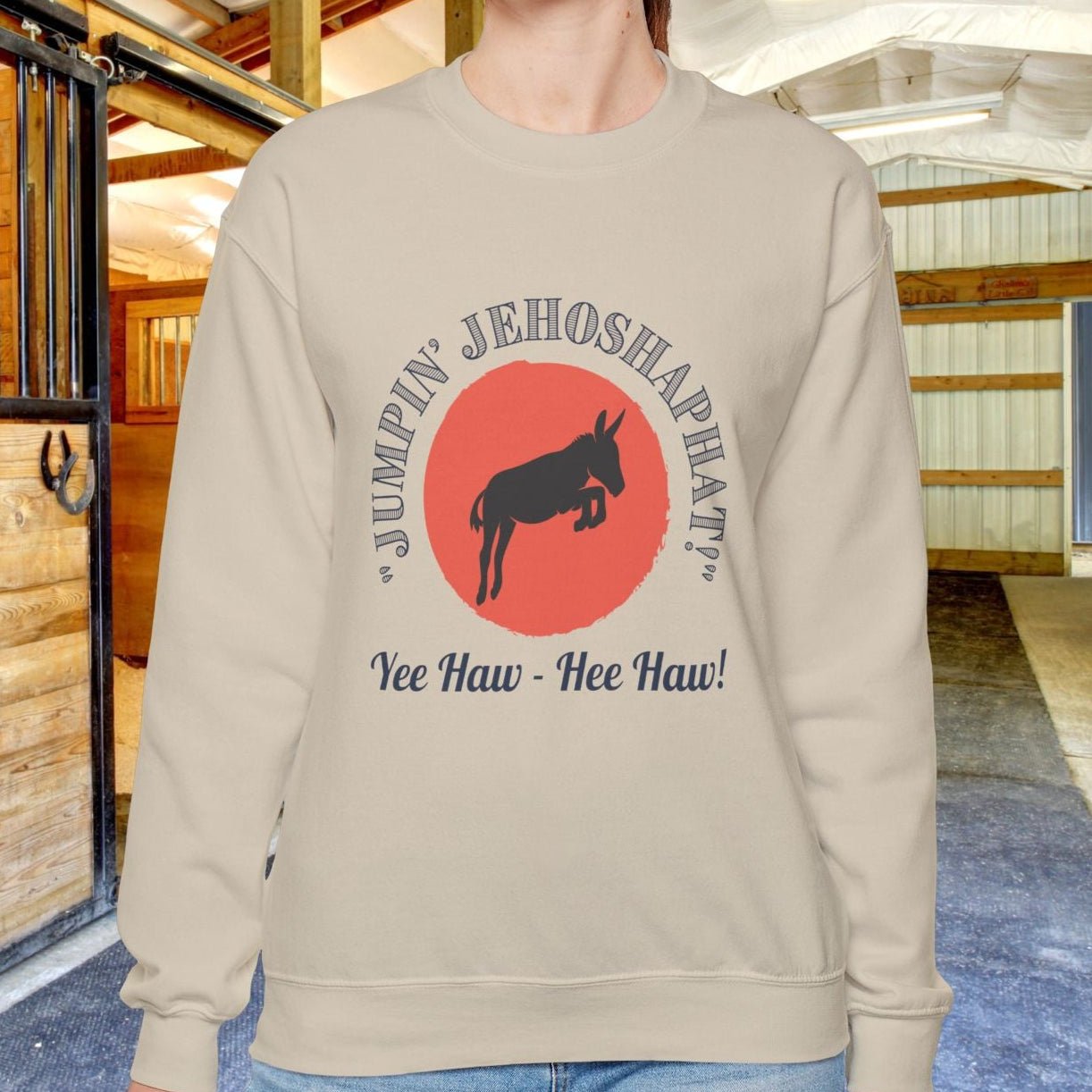 Funny Donkey Sweatshirt, Jumpin Jehoshaphat Yee Haw Hee Haw Shirt - FlooredByArt