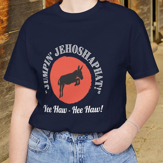 Funny Donkey T-Shirt, Jumpin Jehoshaphat Yee Haw Hee Haw Shirt, Cowboy Humor Tee - FlooredByArt