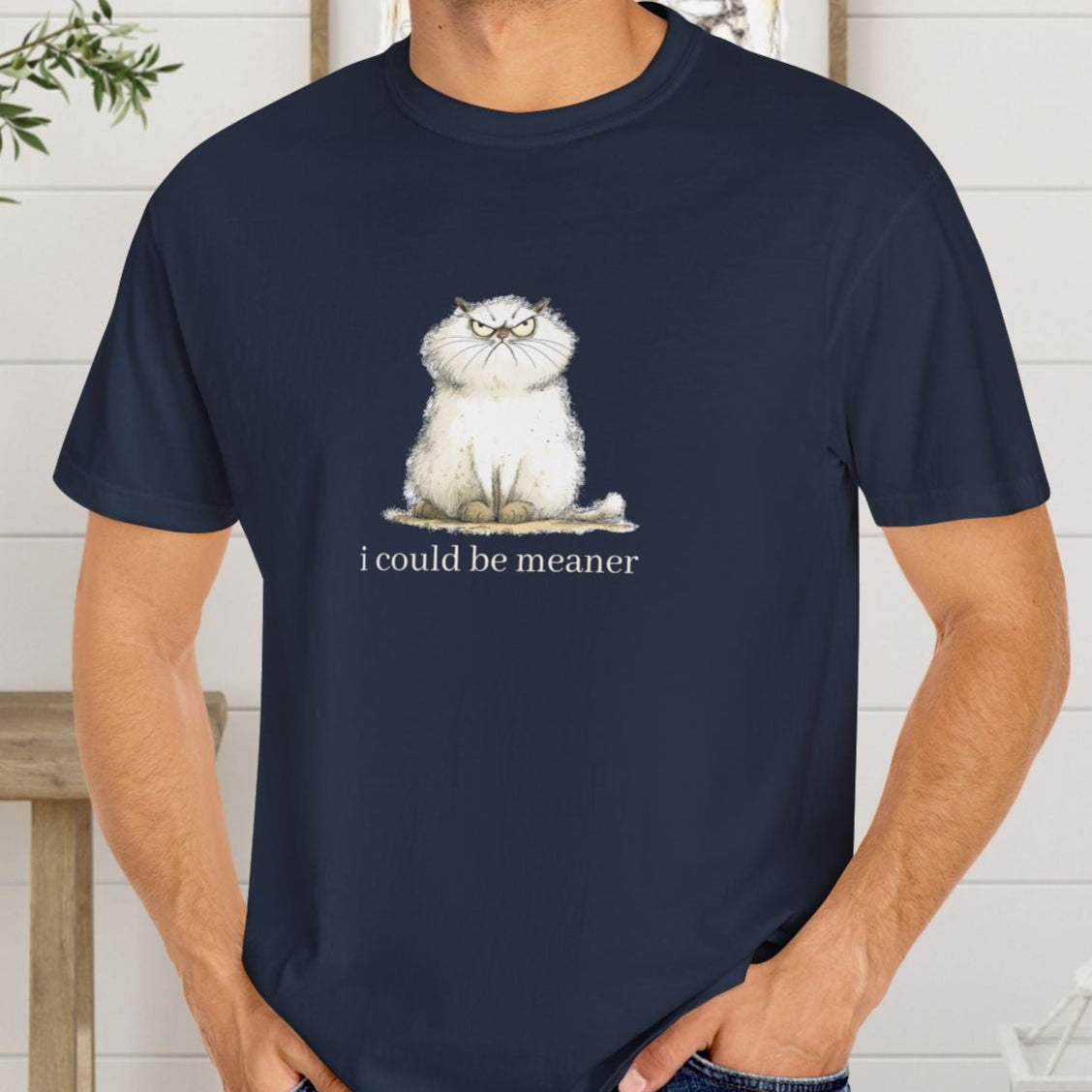 Funny Fluffy Cat T-Shirt - Sarcastic Quote Humor Shirt, Whimsical Trendy Cat Tee - FlooredByArt