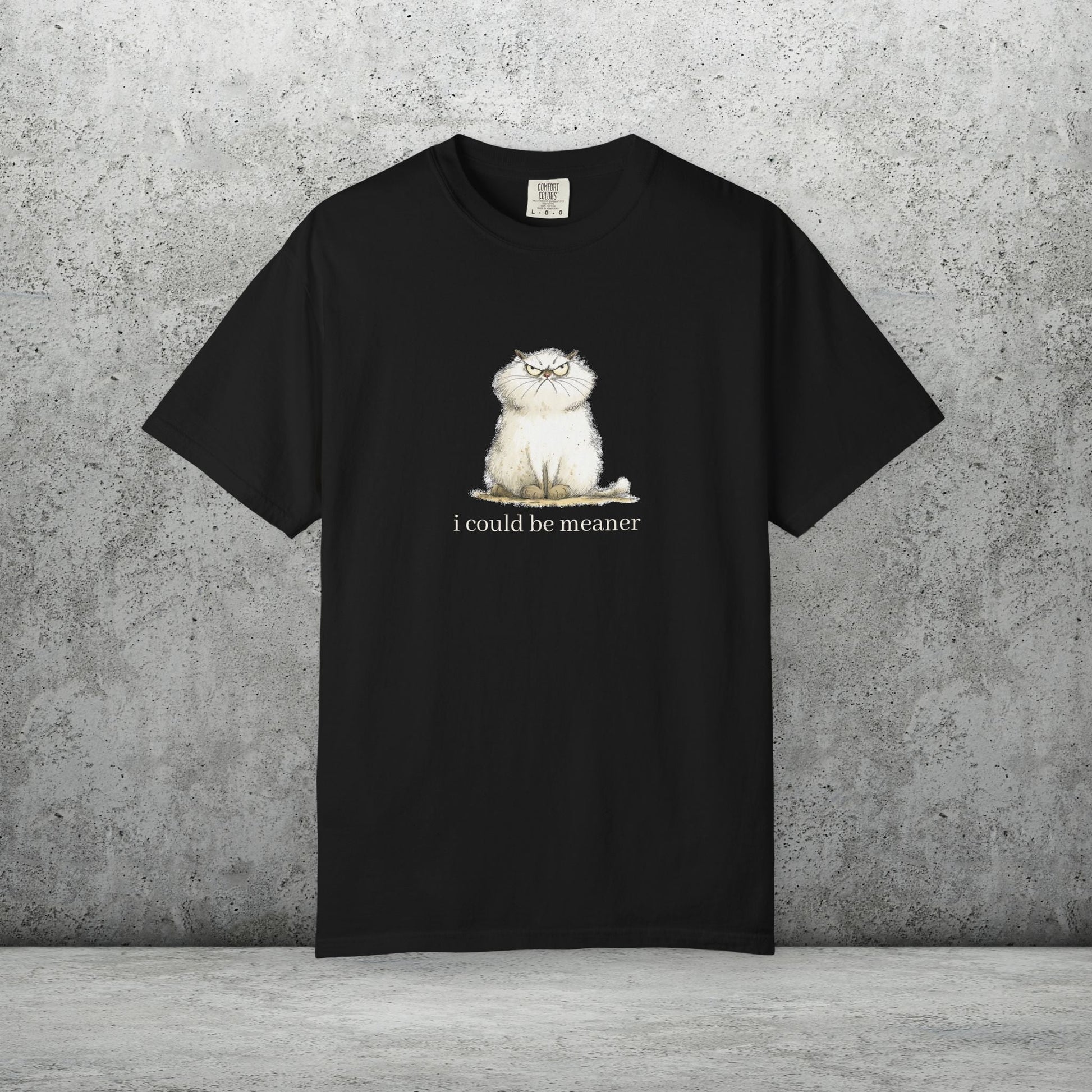 Funny Fluffy Cat T-Shirt - Sarcastic Quote Humor Shirt, Whimsical Trendy Cat Tee - FlooredByArt
