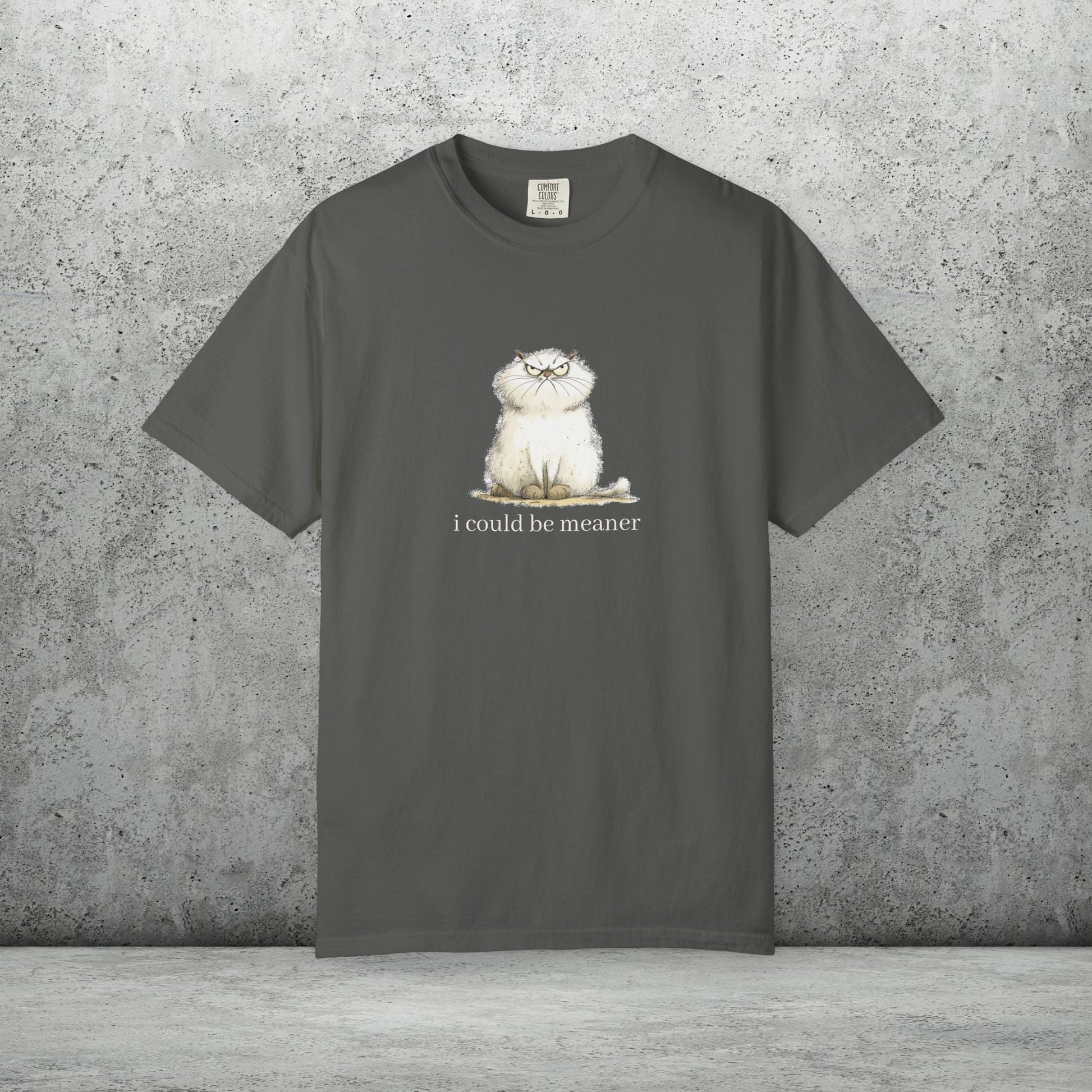 Funny Fluffy Cat T-Shirt - Sarcastic Quote Humor Shirt, Whimsical Trendy Cat Tee - FlooredByArt