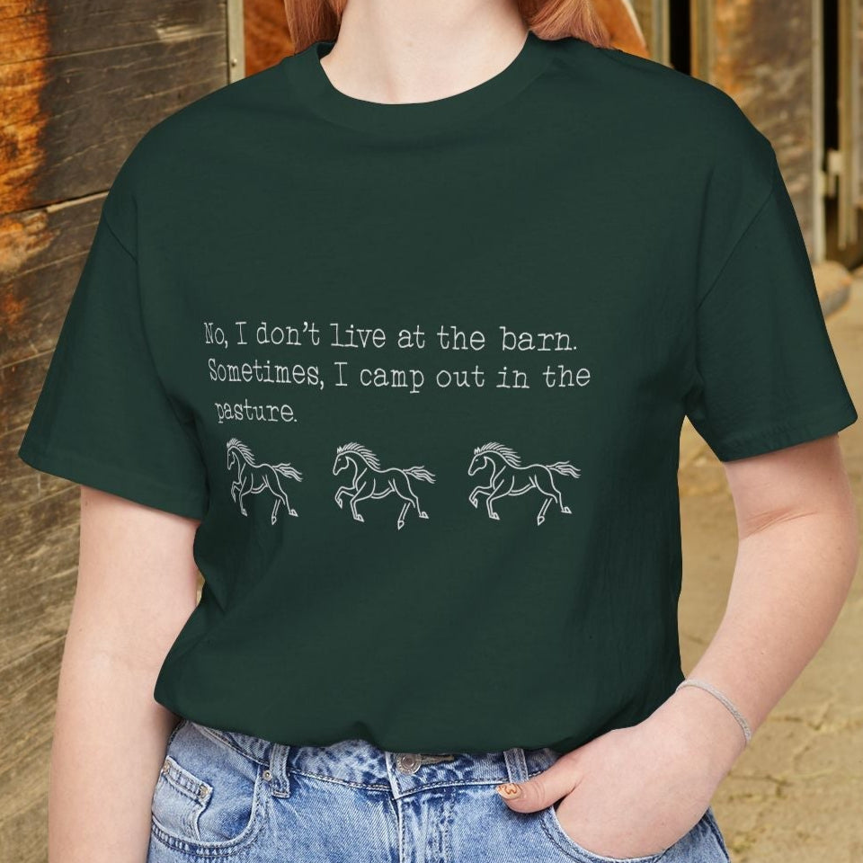 Funny Horse shirt, No I Dont live at the Barn, Quote Tee, Equestrian Gift - FlooredByArt
