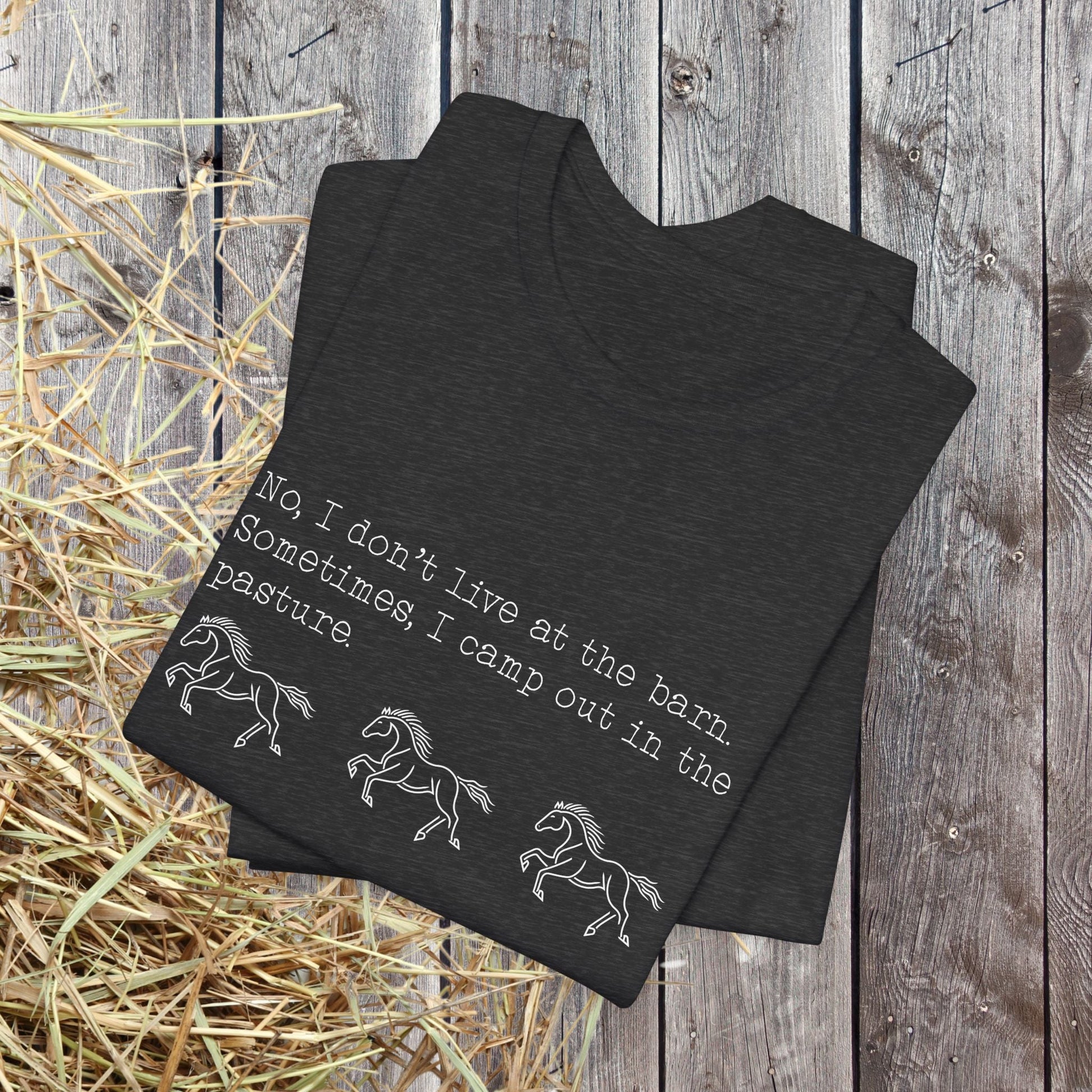 Funny Horse shirt, No I Dont live at the Barn, Quote Tee, Equestrian Gift - FlooredByArt