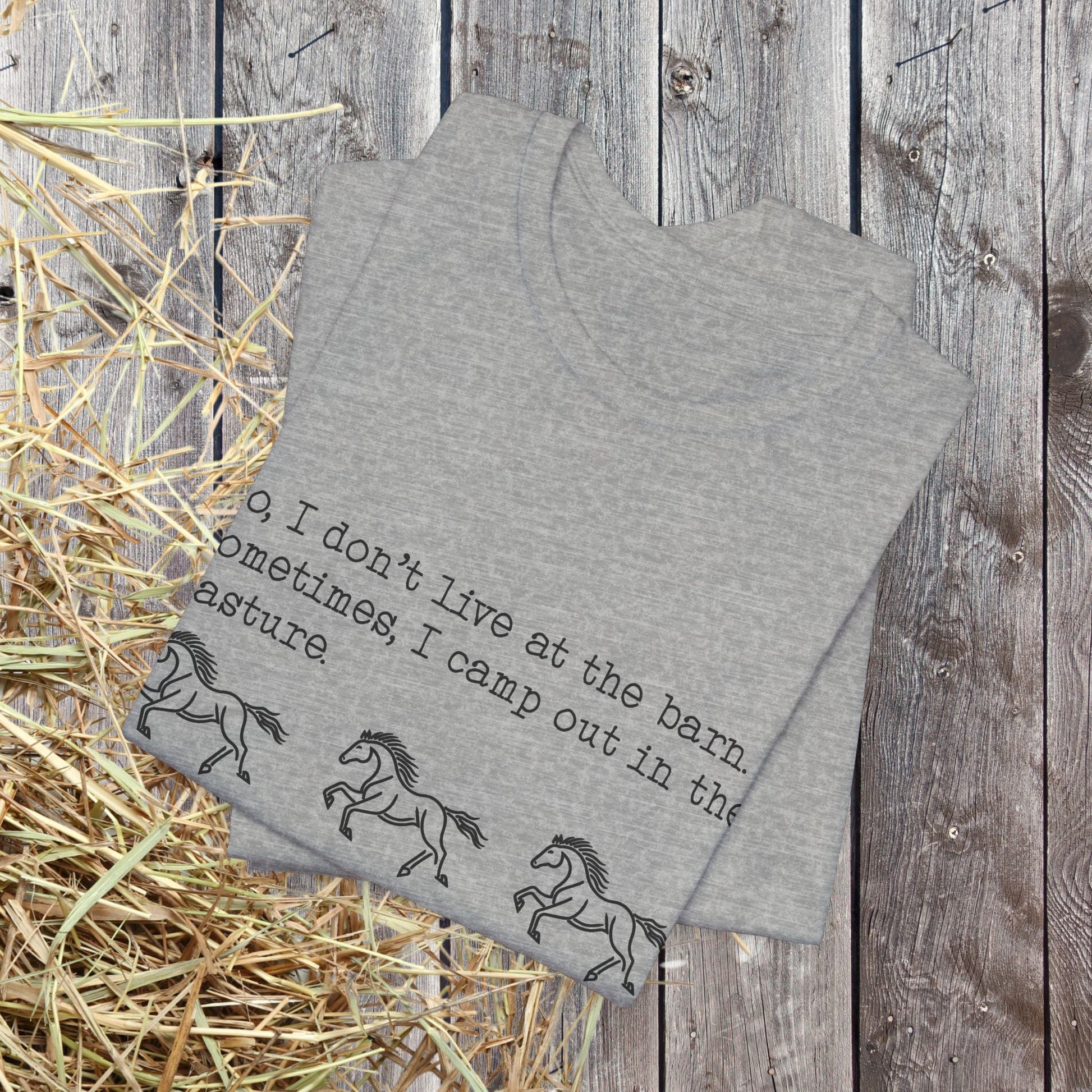 Funny Horse shirt, No I Dont live at the Barn, Quote Tee, Equestrian Gift - FlooredByArt