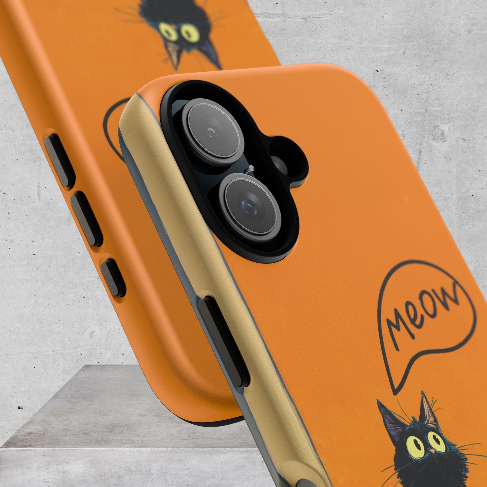 Funny Meow Me Cat iPhone Case, Tough Two Layer Phone Cover - FlooredByArt