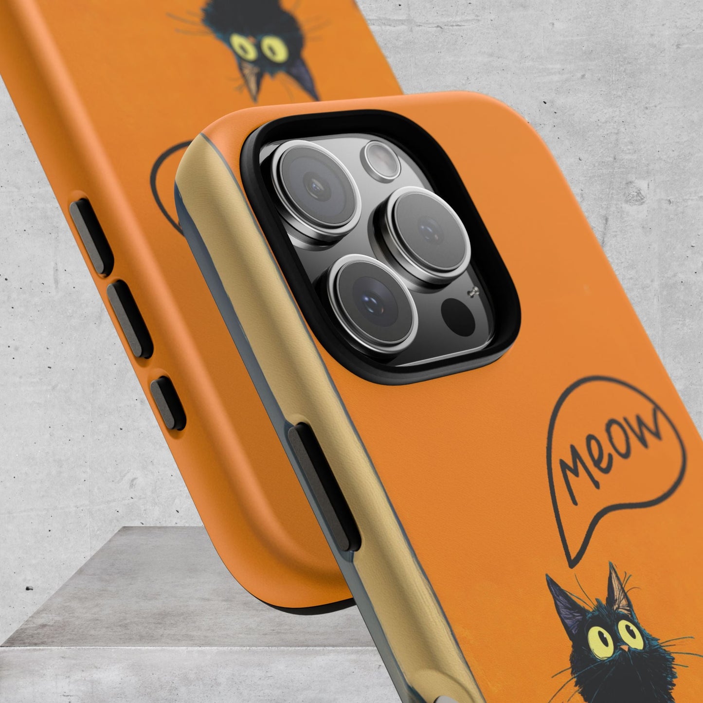 Funny Meow Me Cat iPhone Case, Tough Two Layer Phone Cover - FlooredByArt