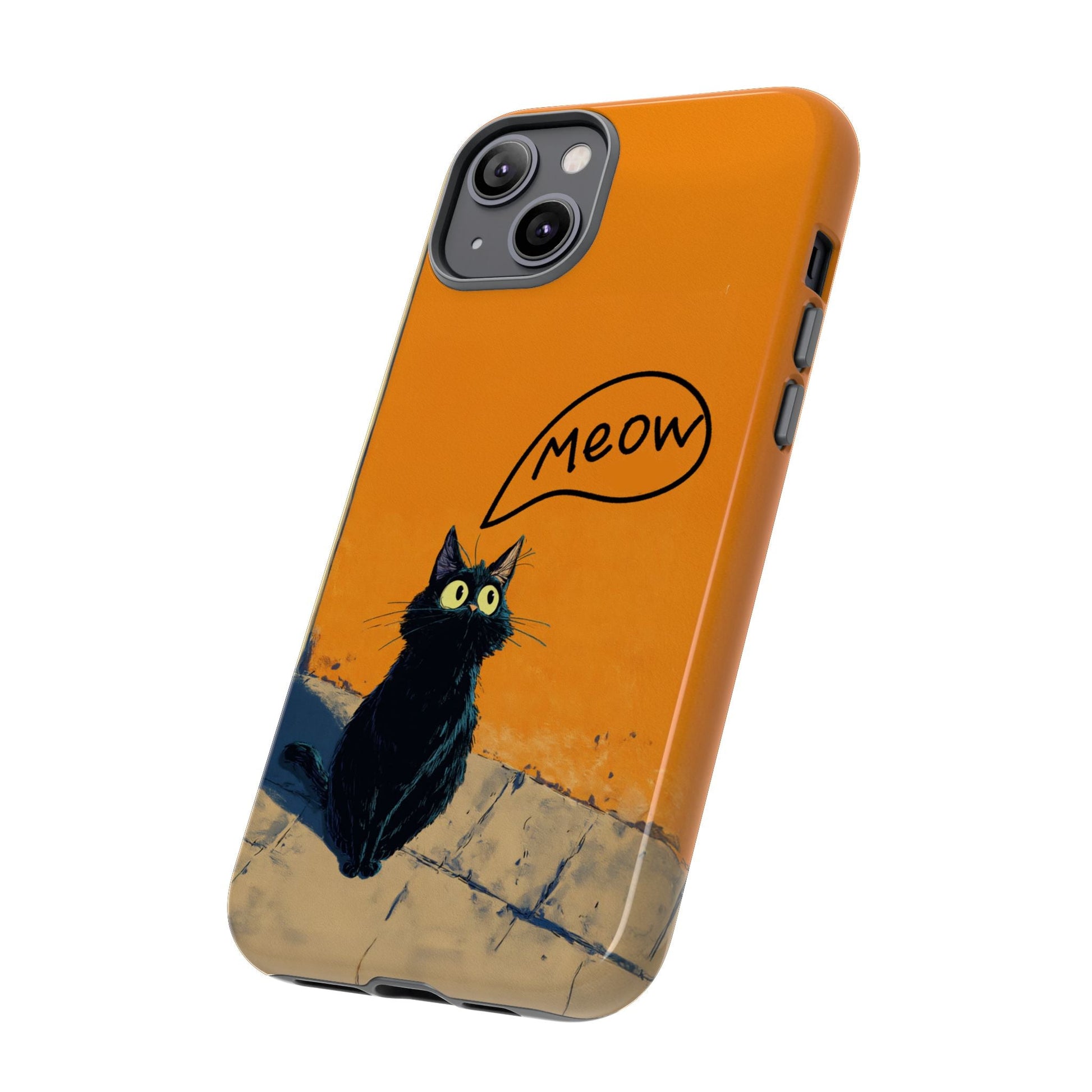 Funny Meow Me Cat iPhone Case, Tough Two Layer Phone Cover - FlooredByArt