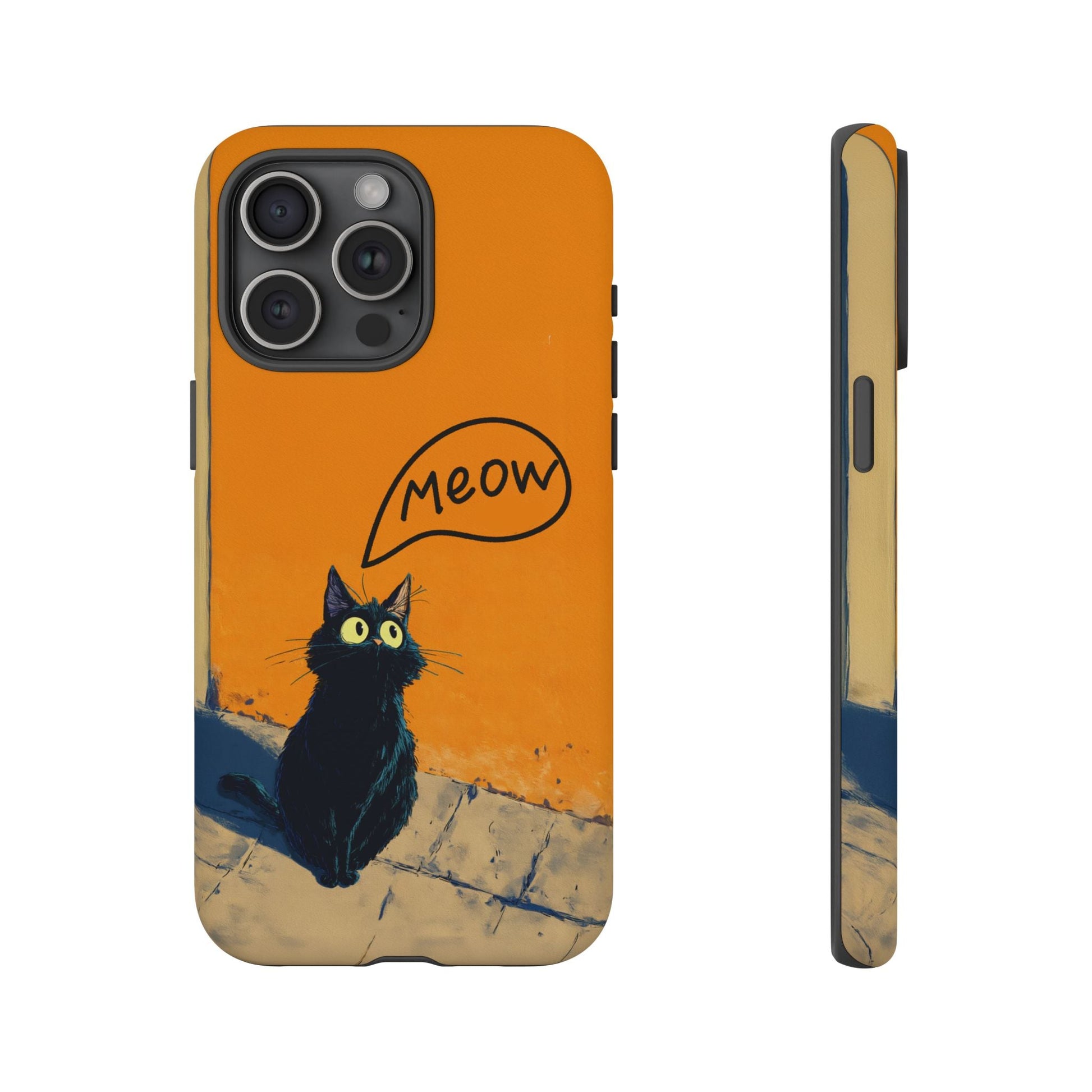 Funny Meow Me Cat iPhone Case, Tough Two Layer Phone Cover - FlooredByArt