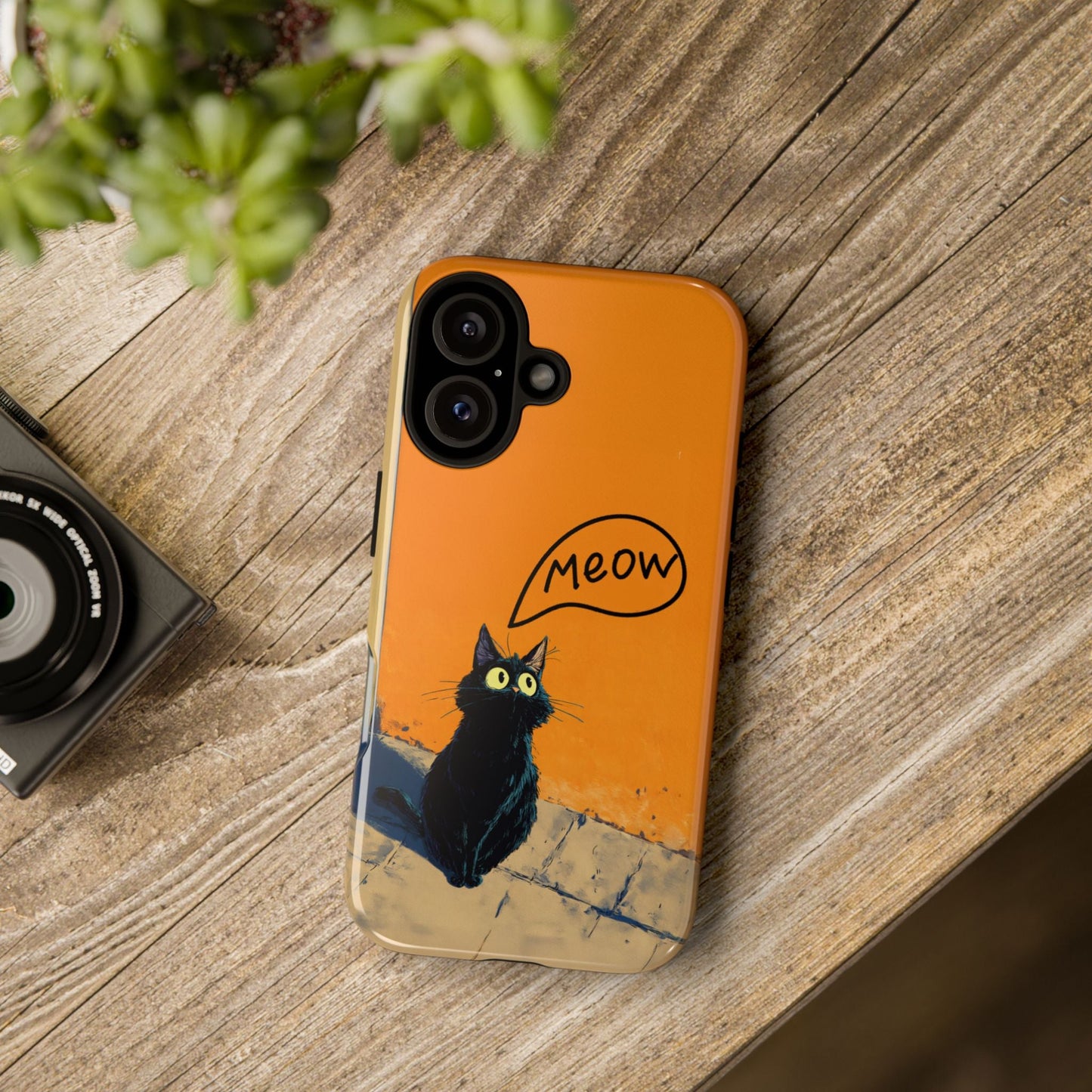 Funny Meow Me Cat iPhone Case, Tough Two Layer Phone Cover - FlooredByArt