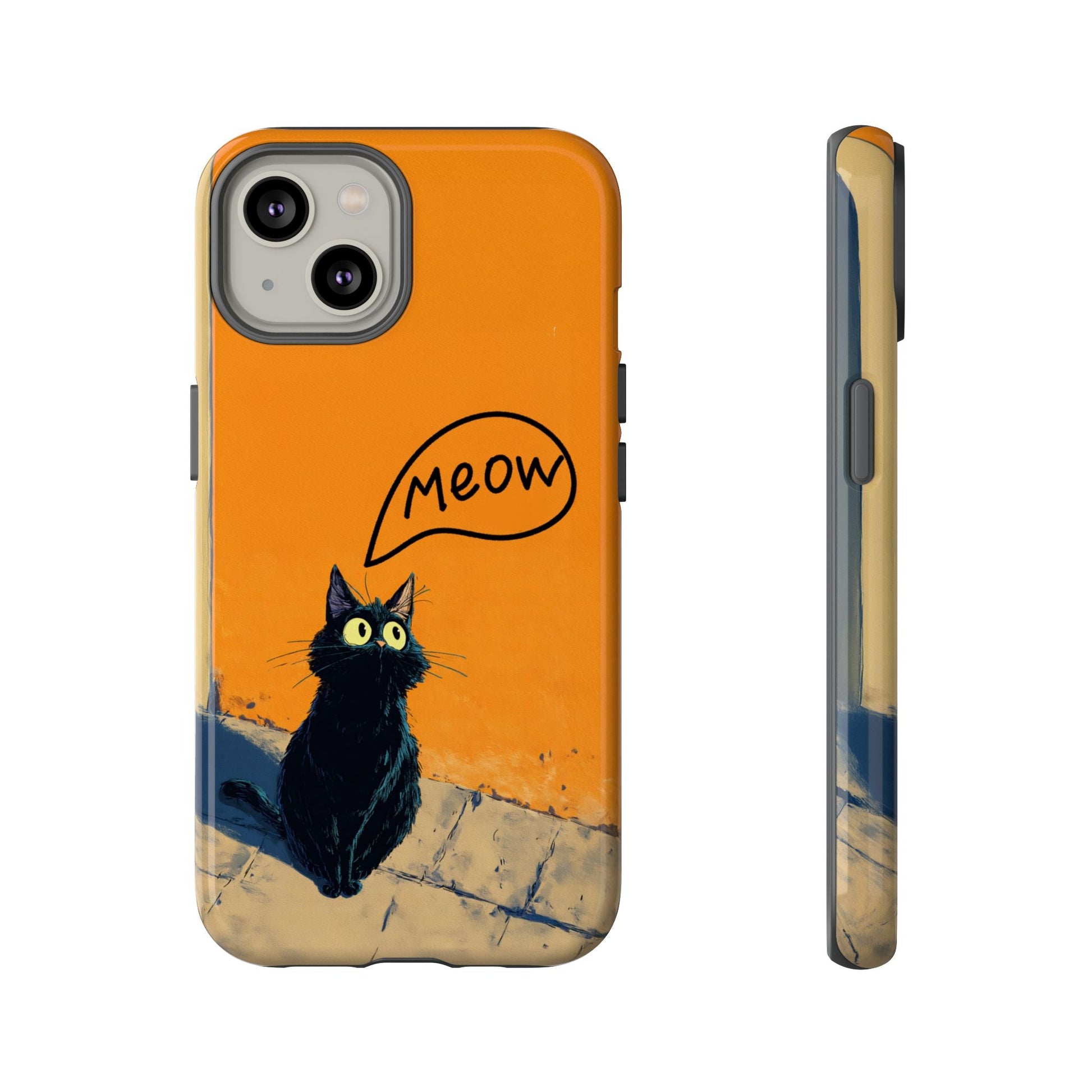 Funny Meow Me Cat iPhone Case, Tough Two Layer Phone Cover - FlooredByArt