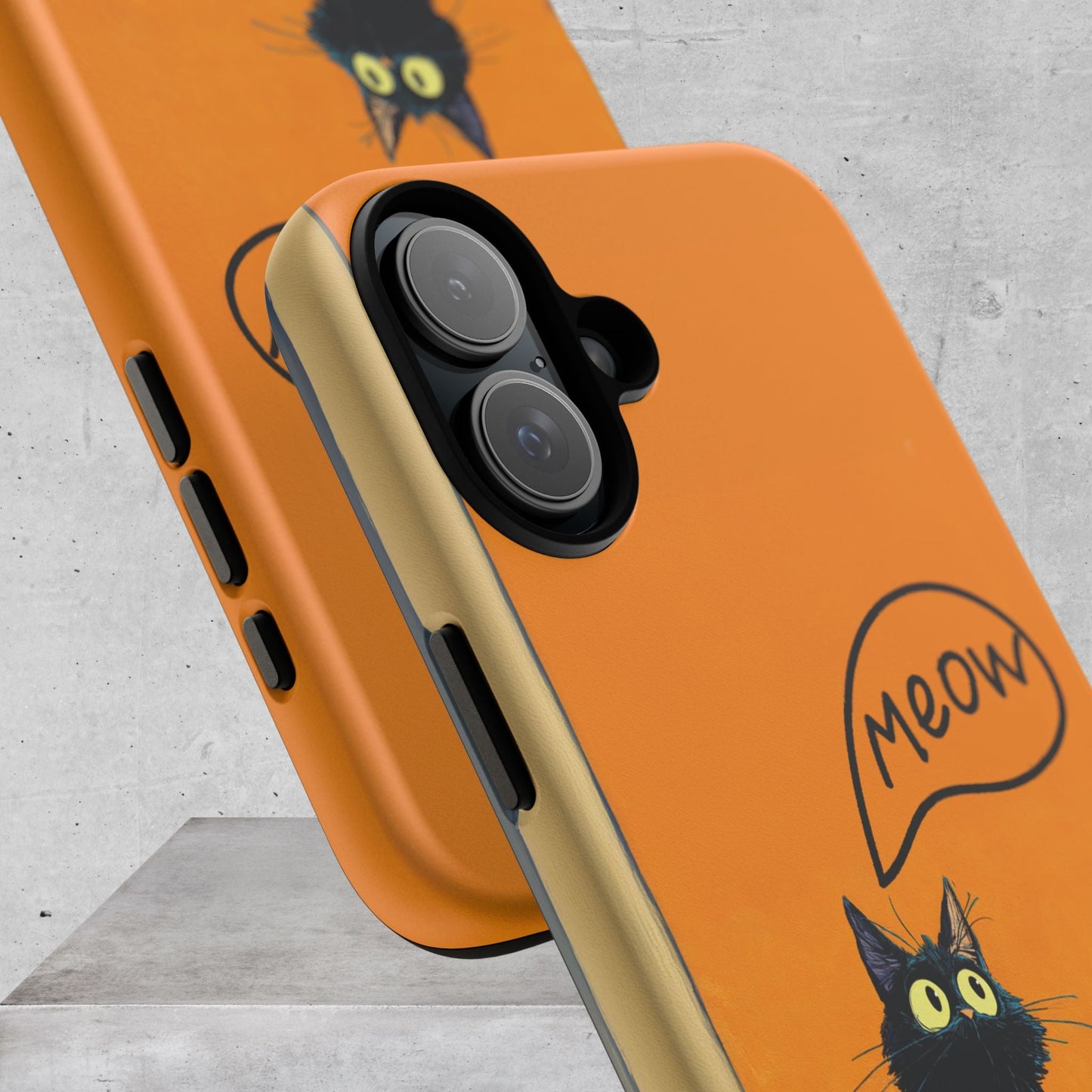 Funny Meow Me Cat iPhone Case, Tough Two Layer Phone Cover - FlooredByArt