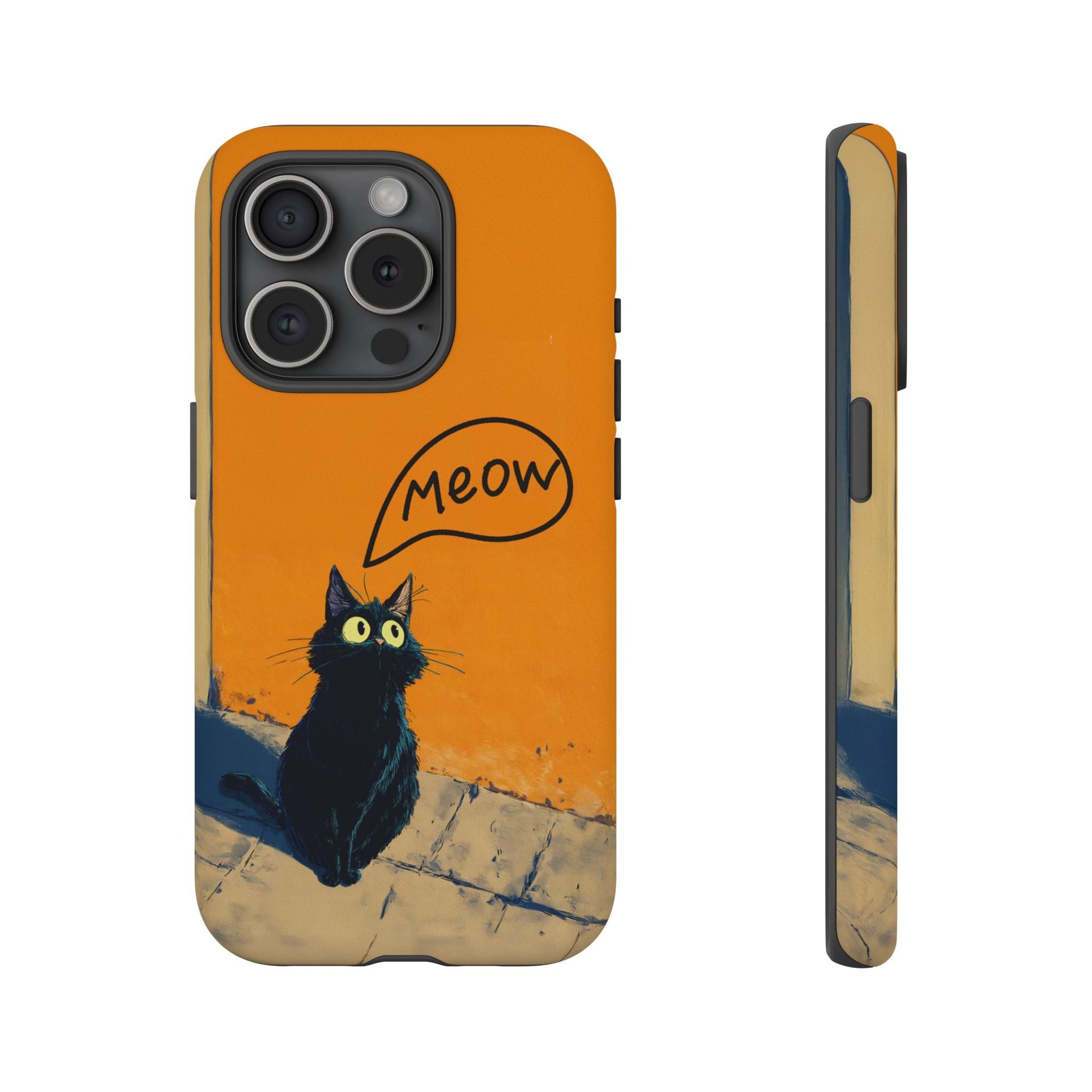 Funny Meow Me Cat iPhone Case, Tough Two Layer Phone Cover - FlooredByArt