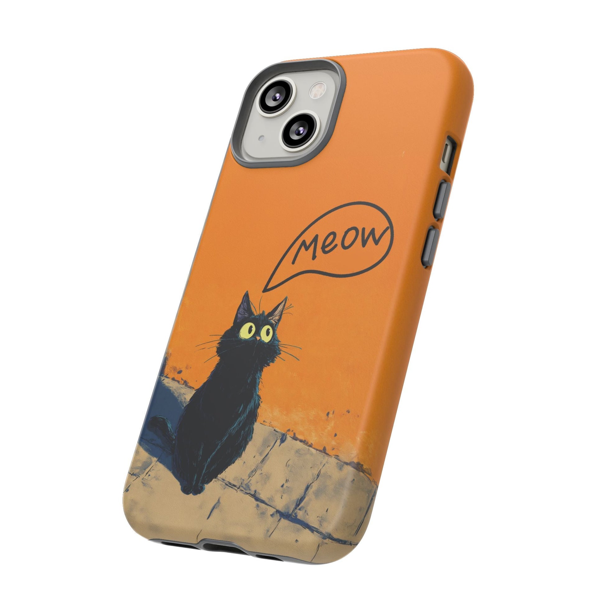 Funny Meow Me Cat iPhone Case, Tough Two Layer Phone Cover - FlooredByArt