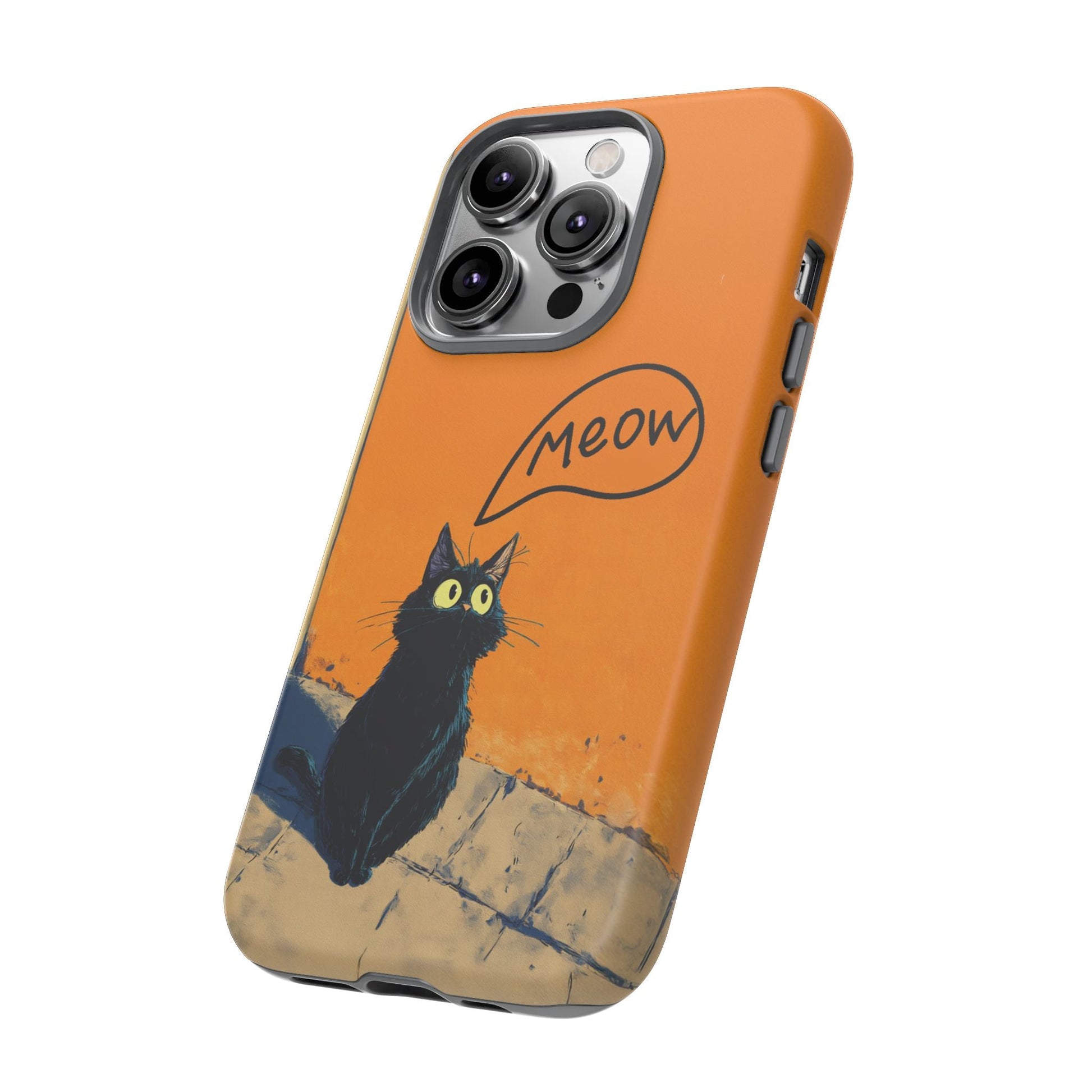 Funny Meow Me Cat iPhone Case, Tough Two Layer Phone Cover - FlooredByArt
