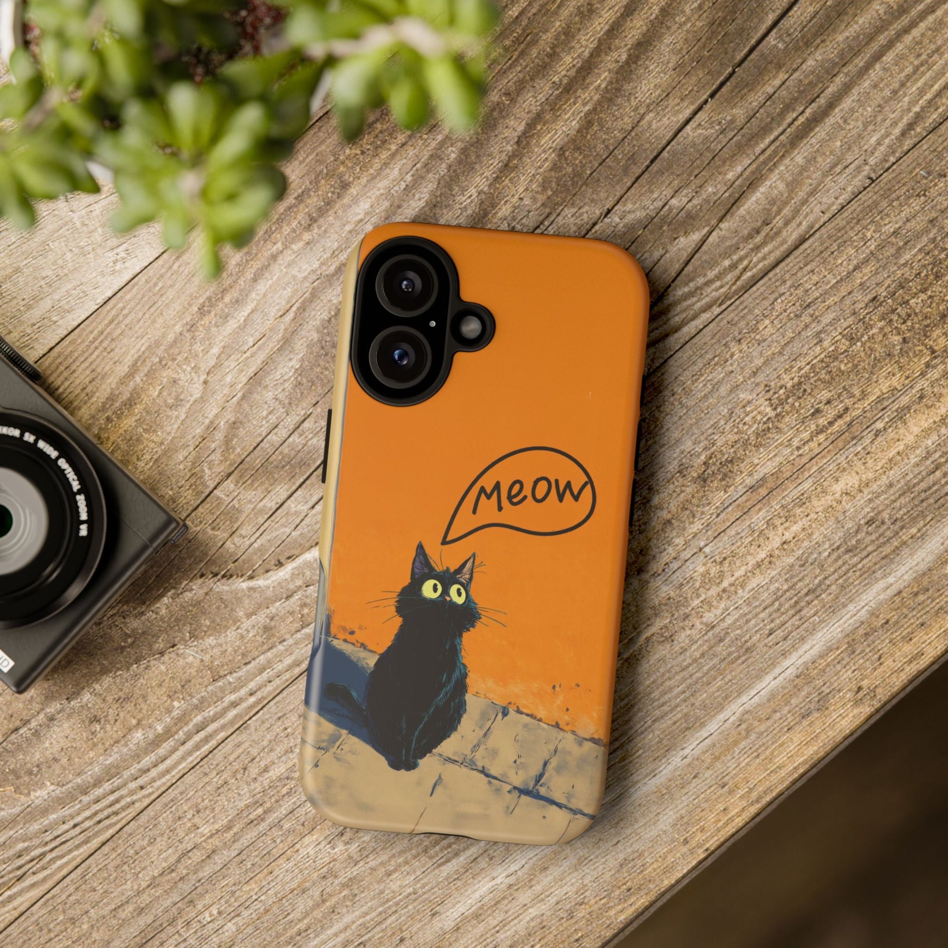 Funny Meow Me Cat iPhone Case, Tough Two Layer Phone Cover - FlooredByArt