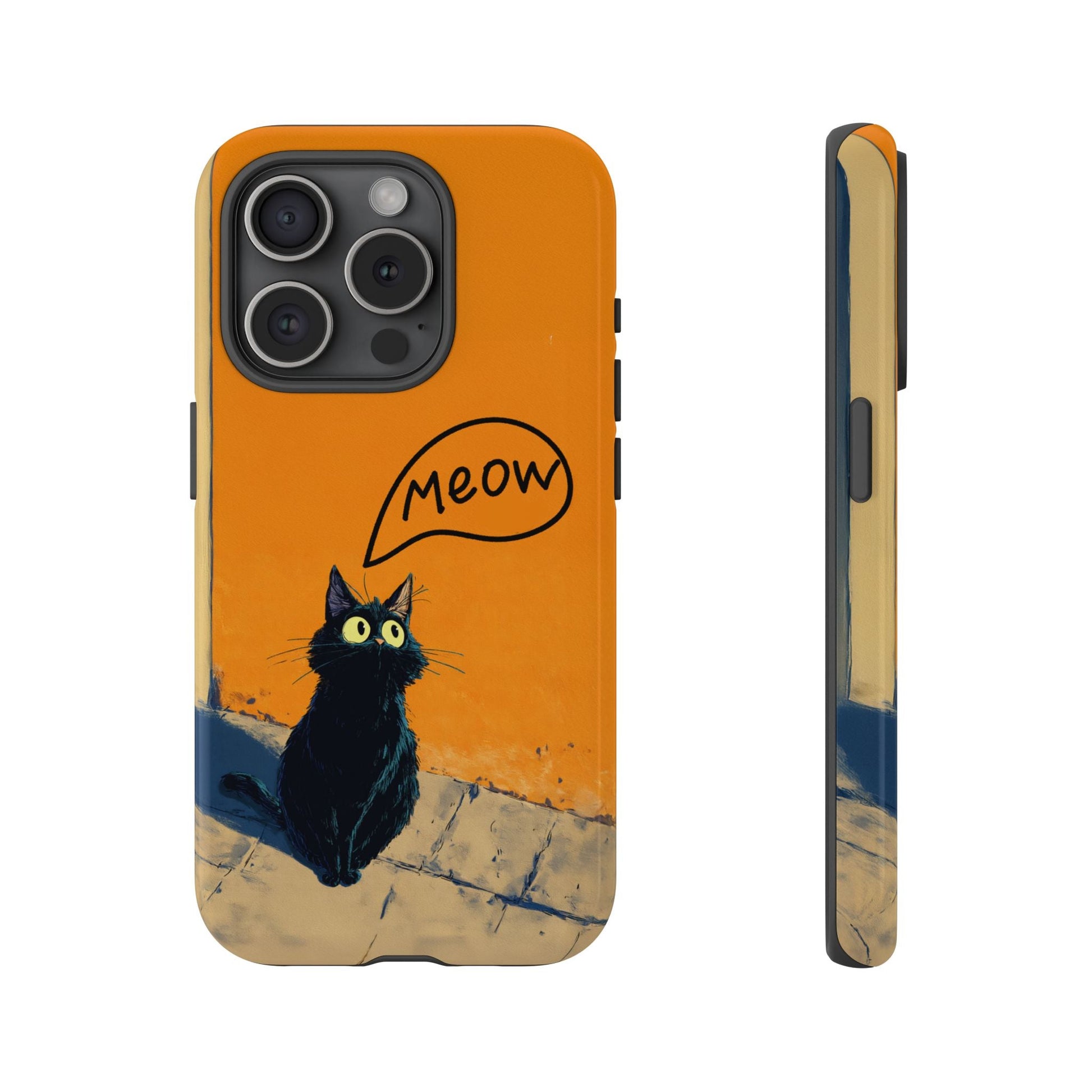 Funny Meow Me Cat iPhone Case, Tough Two Layer Phone Cover - FlooredByArt