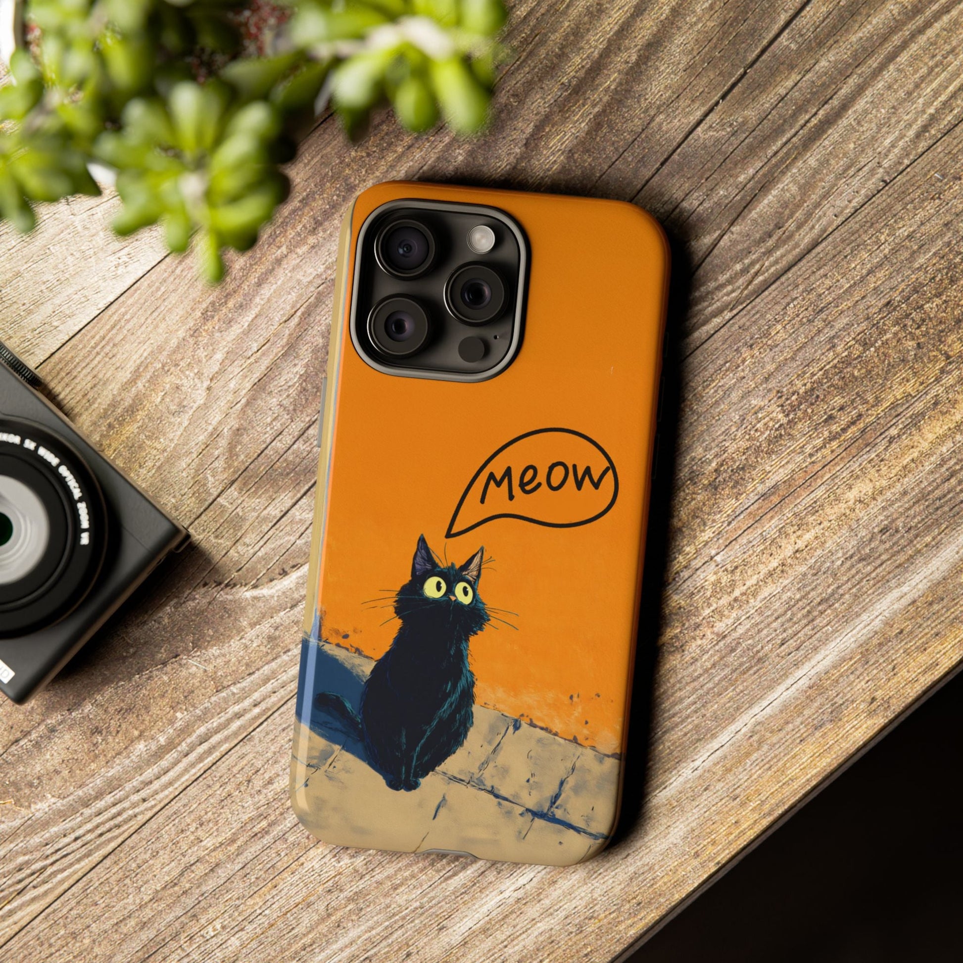 Funny Meow Me Cat iPhone Case, Tough Two Layer Phone Cover - FlooredByArt