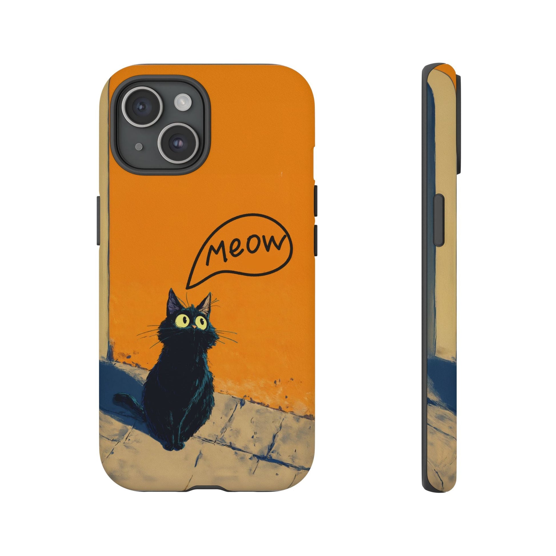 Funny Meow Me Cat iPhone Case, Tough Two Layer Phone Cover - FlooredByArt