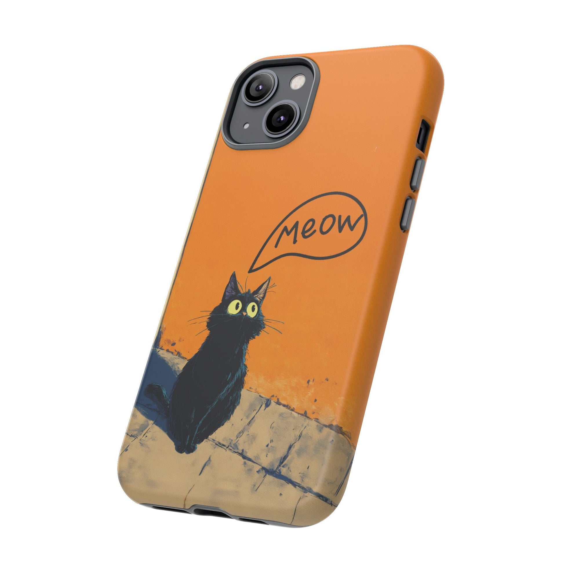 Funny Meow Me Cat iPhone Case, Tough Two Layer Phone Cover - FlooredByArt