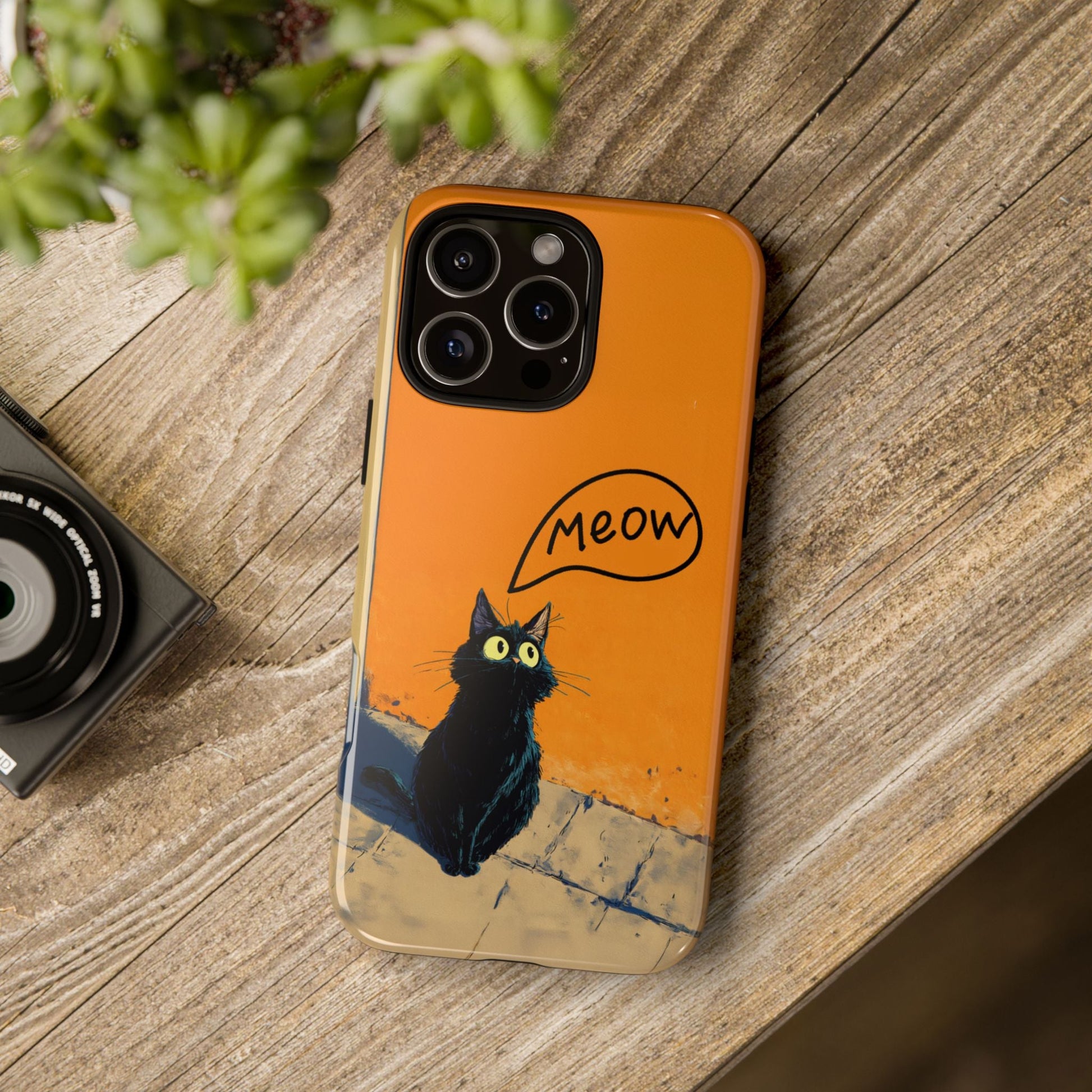 Funny Meow Me Cat iPhone Case, Tough Two Layer Phone Cover - FlooredByArt