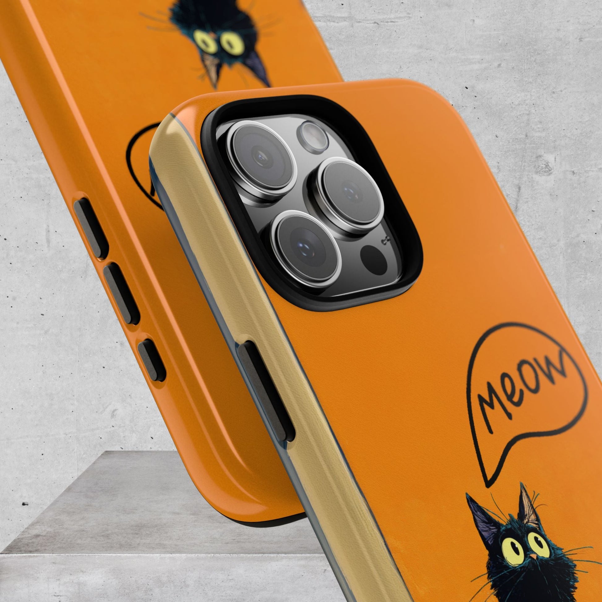 Funny Meow Me Cat iPhone Case, Tough Two Layer Phone Cover - FlooredByArt