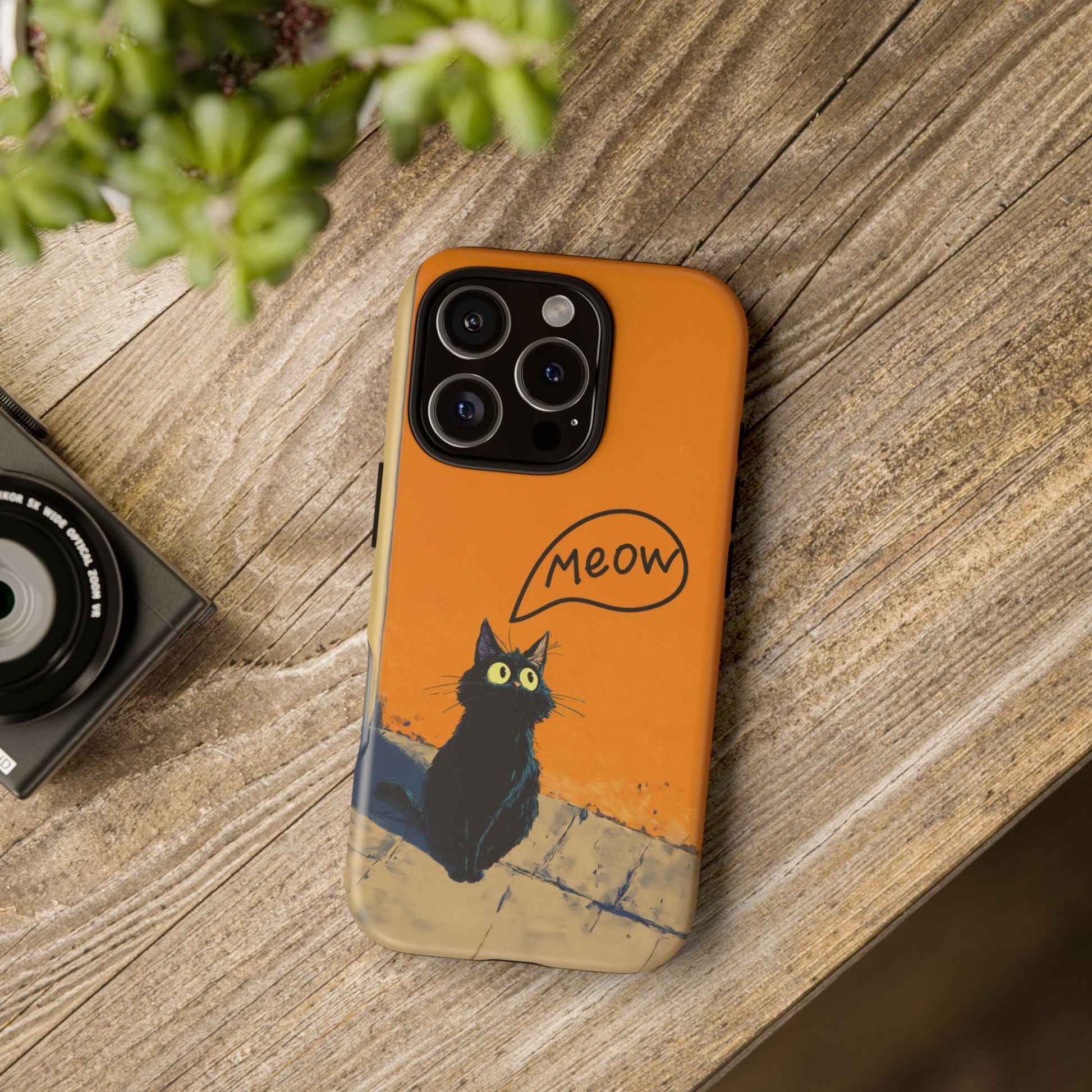 Funny Meow Me Cat iPhone Case, Tough Two Layer Phone Cover - FlooredByArt