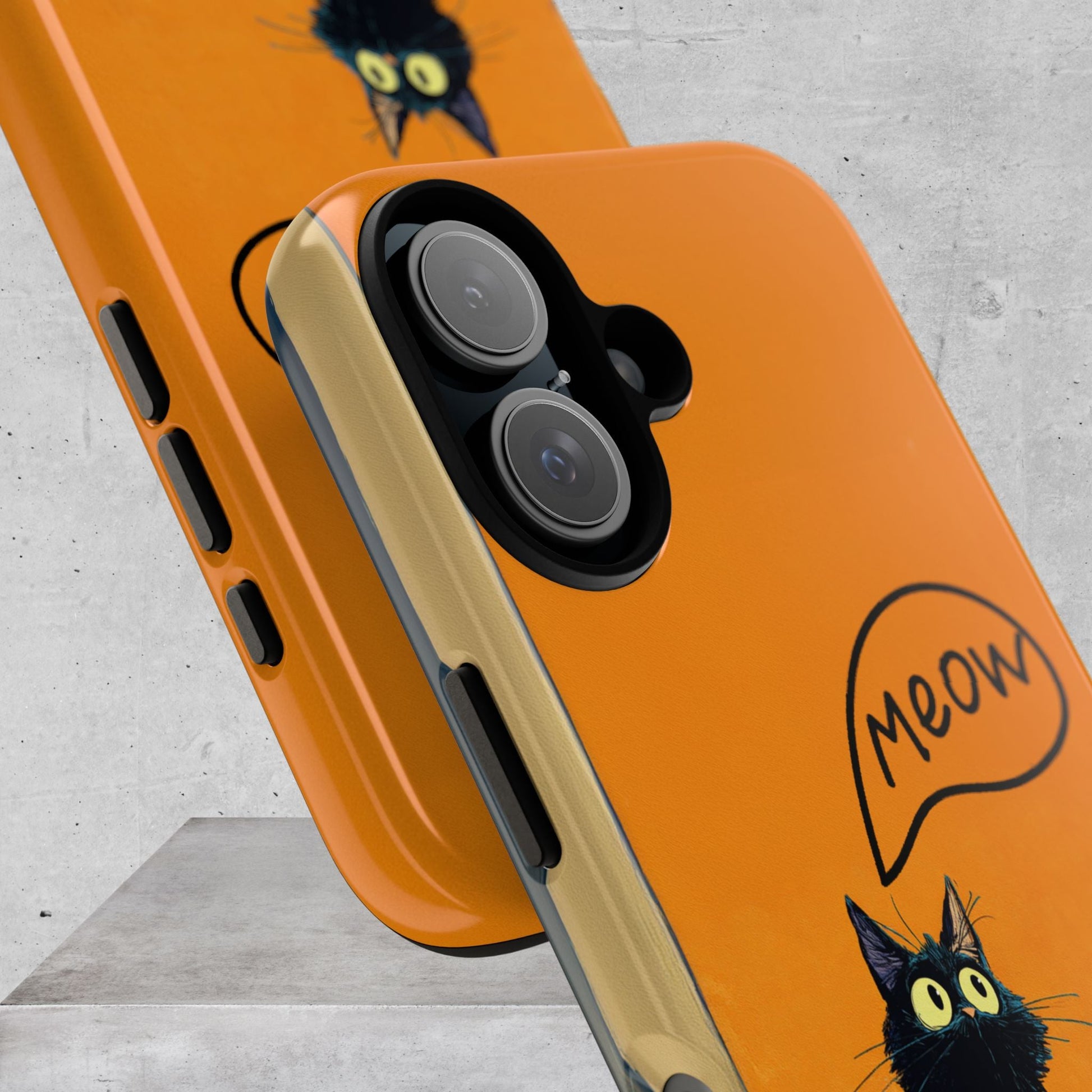 Funny Meow Me Cat iPhone Case, Tough Two Layer Phone Cover - FlooredByArt