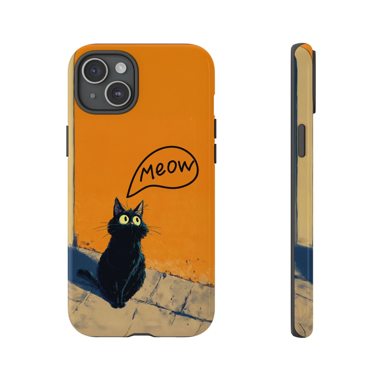 Funny Meow Me Cat iPhone Case, Tough Two Layer Phone Cover - FlooredByArt