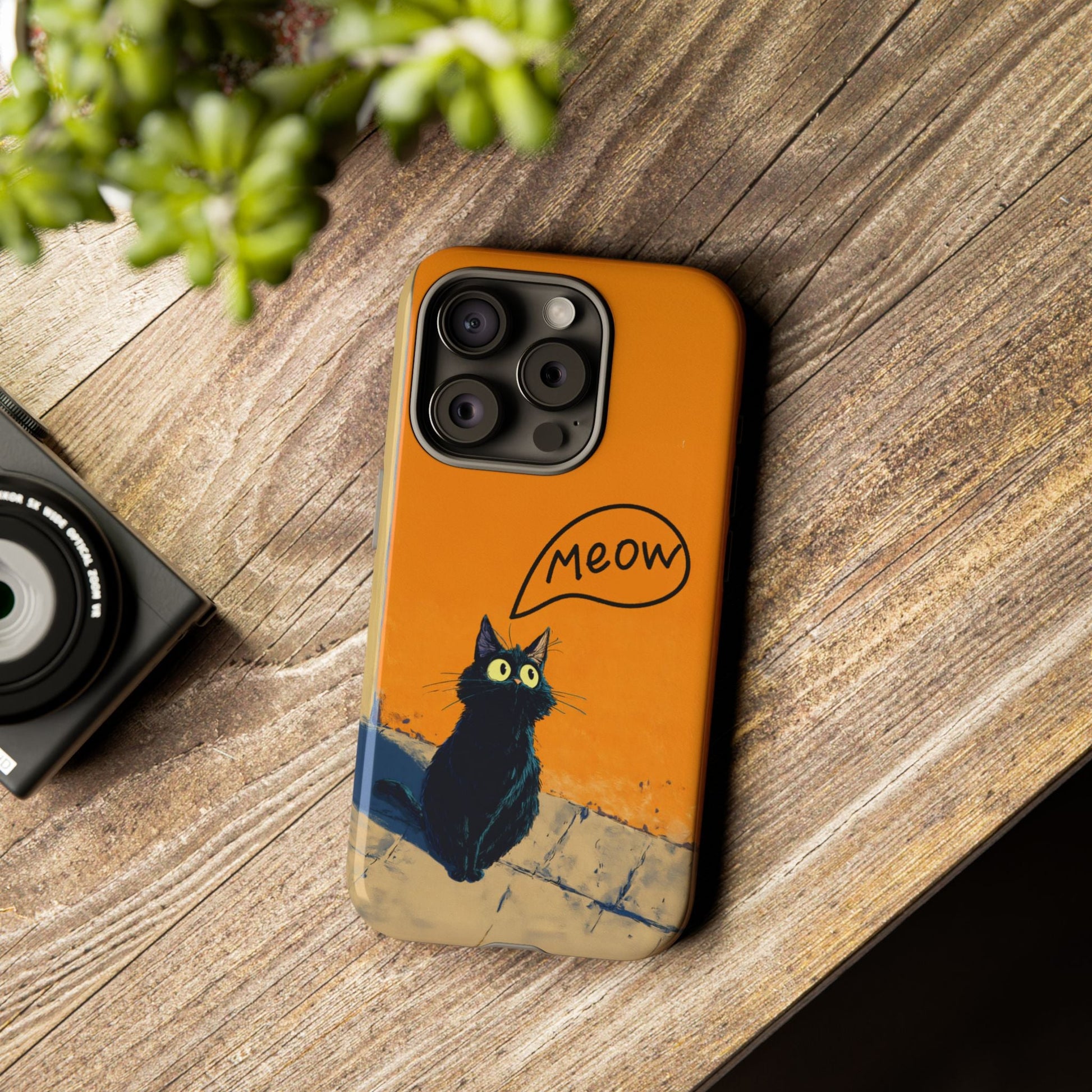 Funny Meow Me Cat iPhone Case, Tough Two Layer Phone Cover - FlooredByArt
