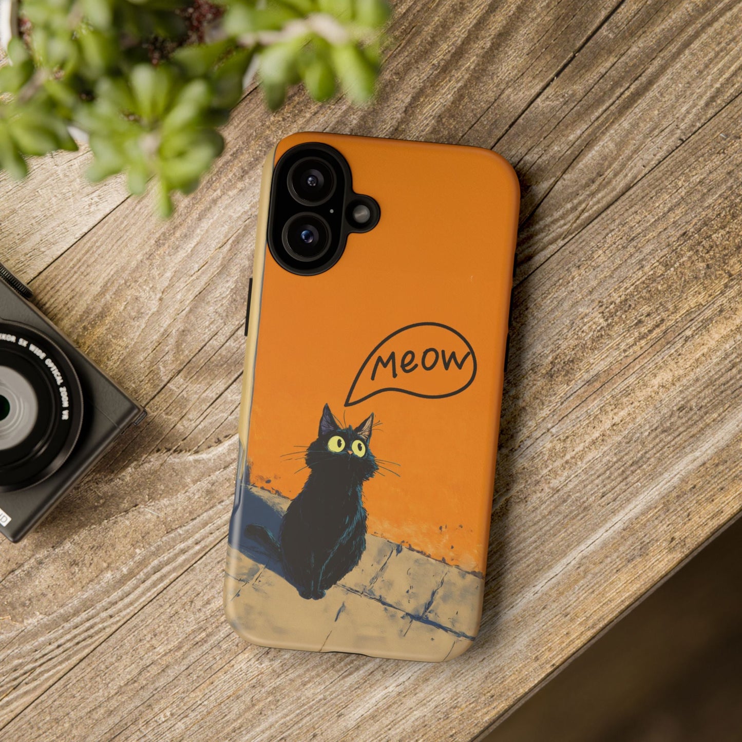 Funny Meow Me Cat iPhone Case, Tough Two Layer Phone Cover - FlooredByArt