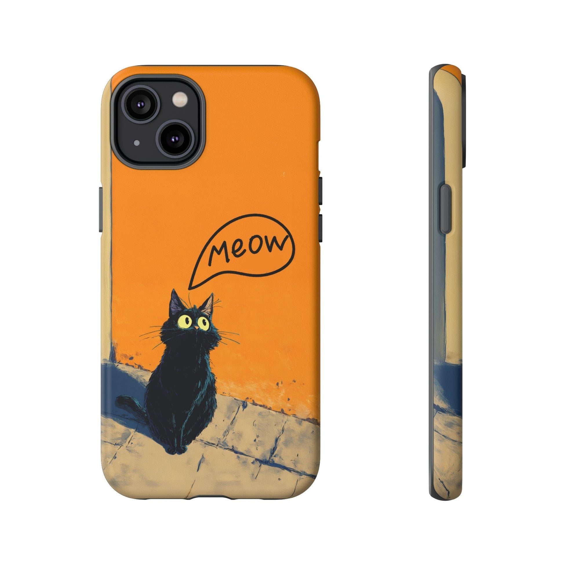 Funny Meow Me Cat iPhone Case, Tough Two Layer Phone Cover - FlooredByArt