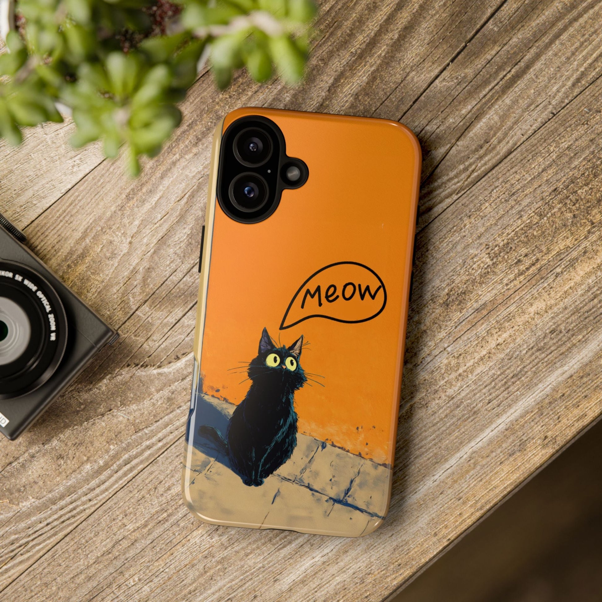 Funny Meow Me Cat iPhone Case, Tough Two Layer Phone Cover - FlooredByArt