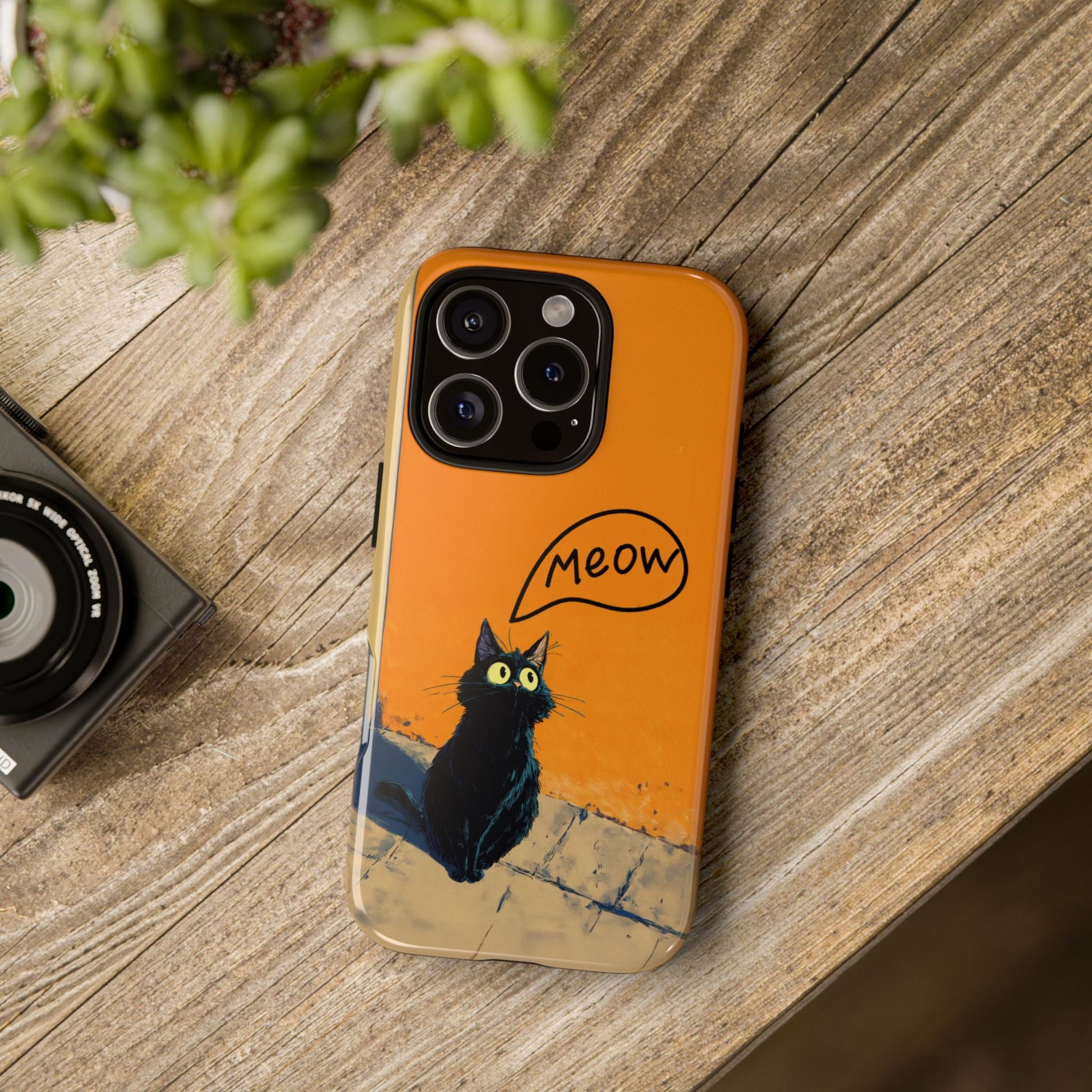 Funny Meow Me Cat iPhone Case, Tough Two Layer Phone Cover - FlooredByArt
