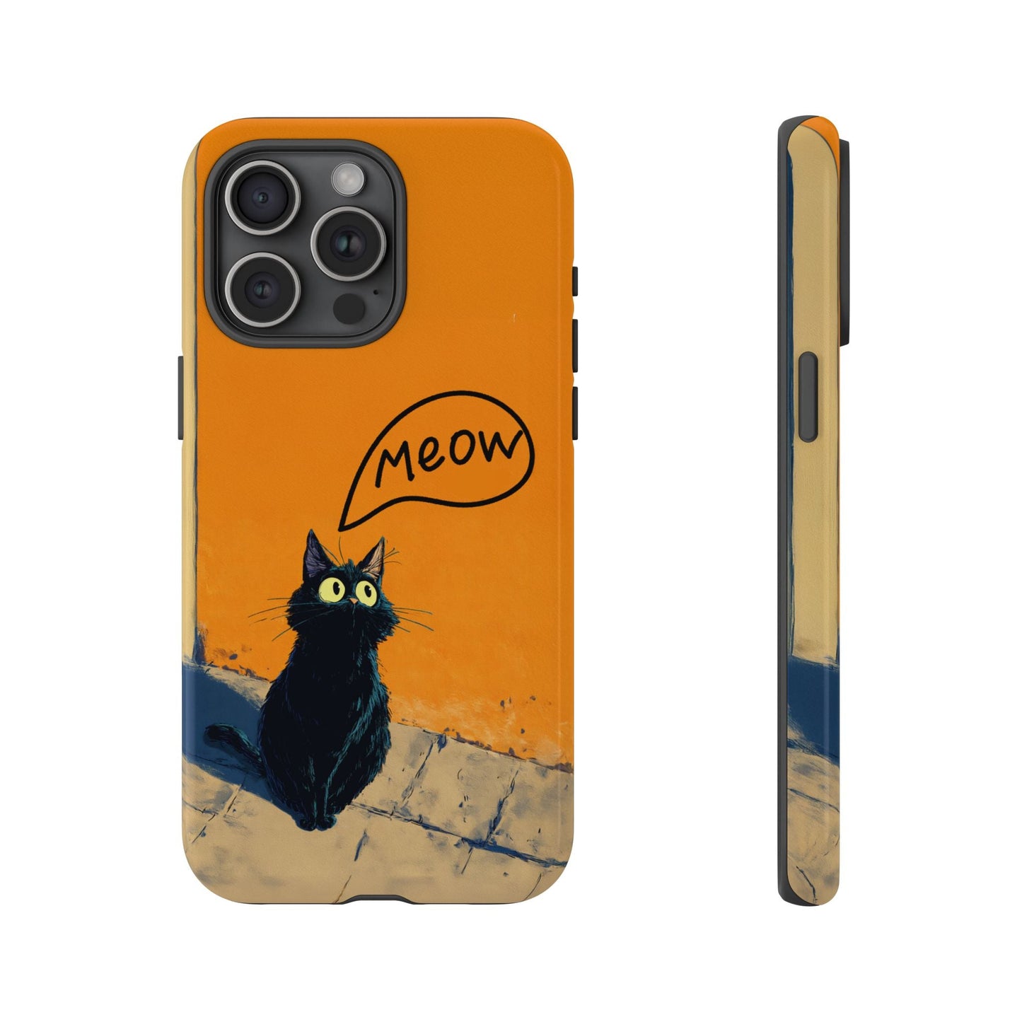Funny Meow Me Cat iPhone Case, Tough Two Layer Phone Cover - FlooredByArt