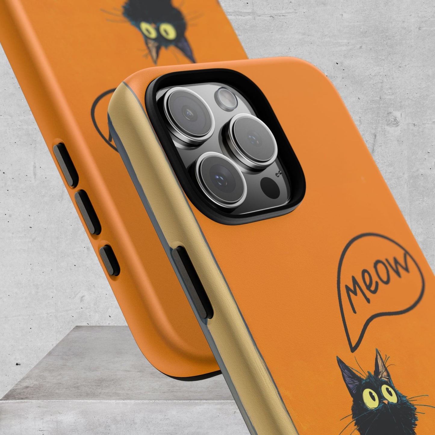 Funny Meow Me Cat iPhone Case, Tough Two Layer Phone Cover - FlooredByArt