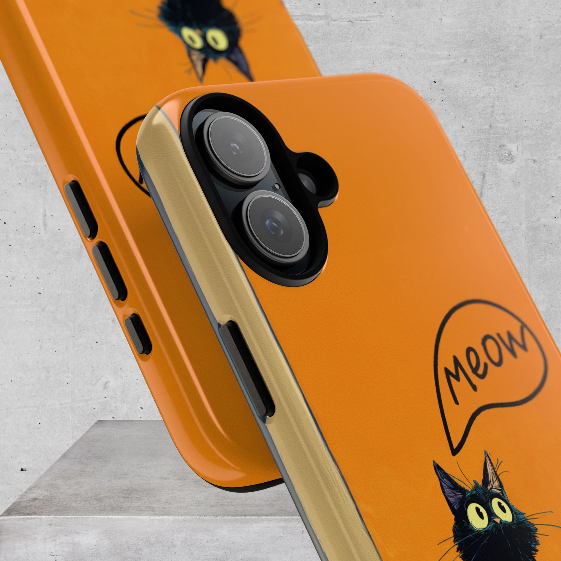 Funny Meow Me Cat iPhone Case, Tough Two Layer Phone Cover - FlooredByArt