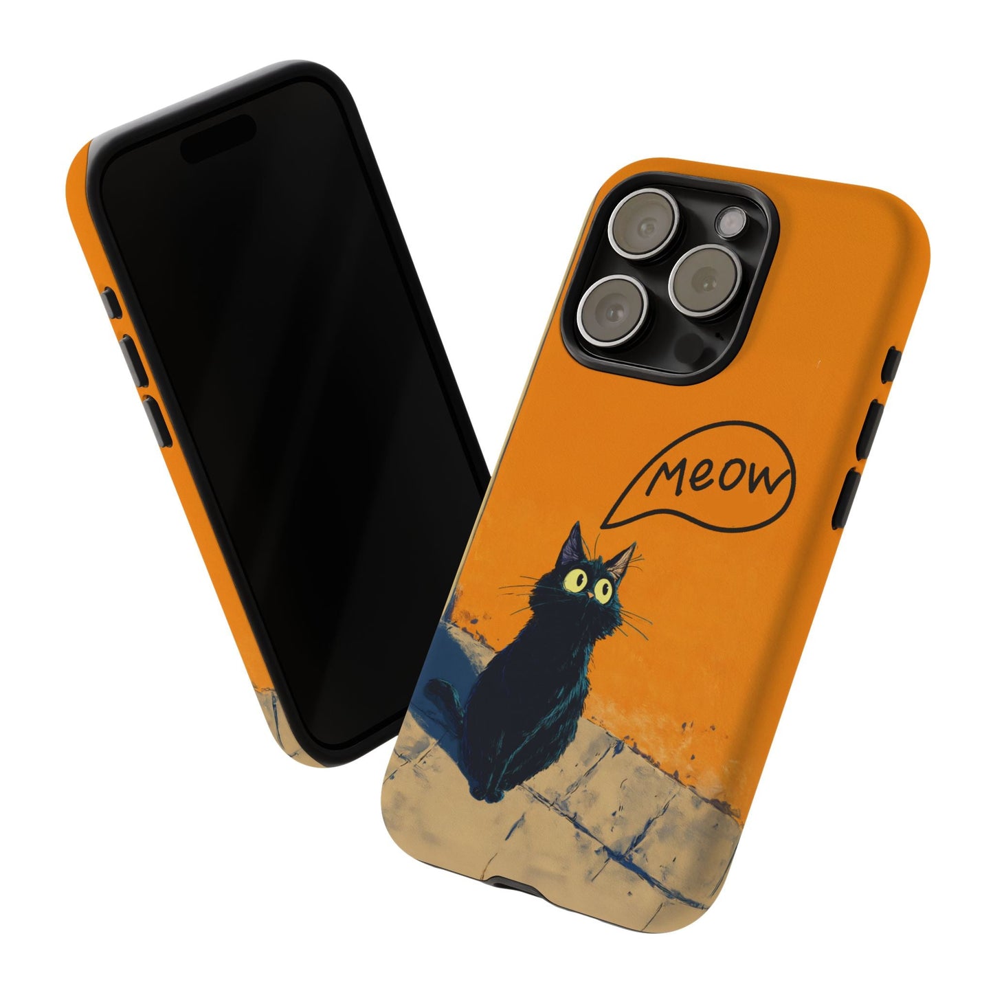 Funny Meow Me Cat iPhone Case, Tough Two Layer Phone Cover - FlooredByArt