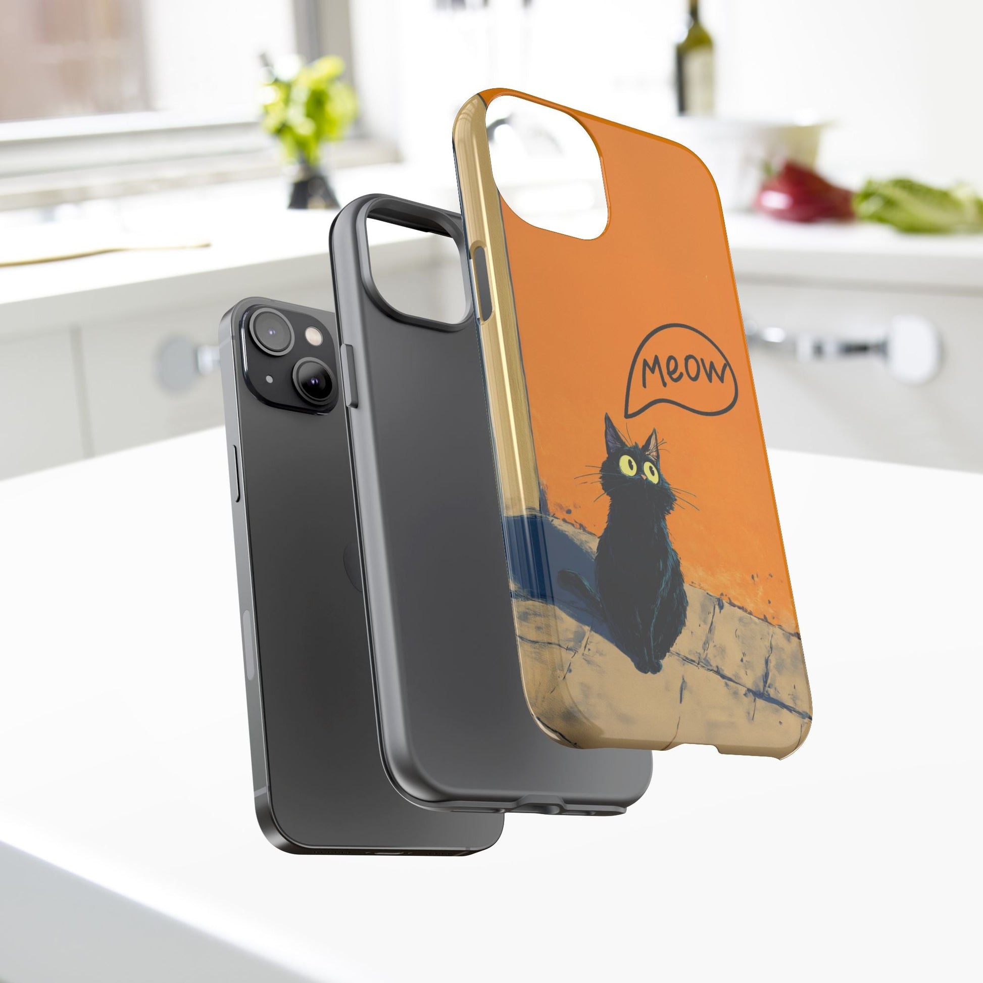 Funny Meow Me Cat iPhone Case, Tough Two Layer Phone Cover - FlooredByArt