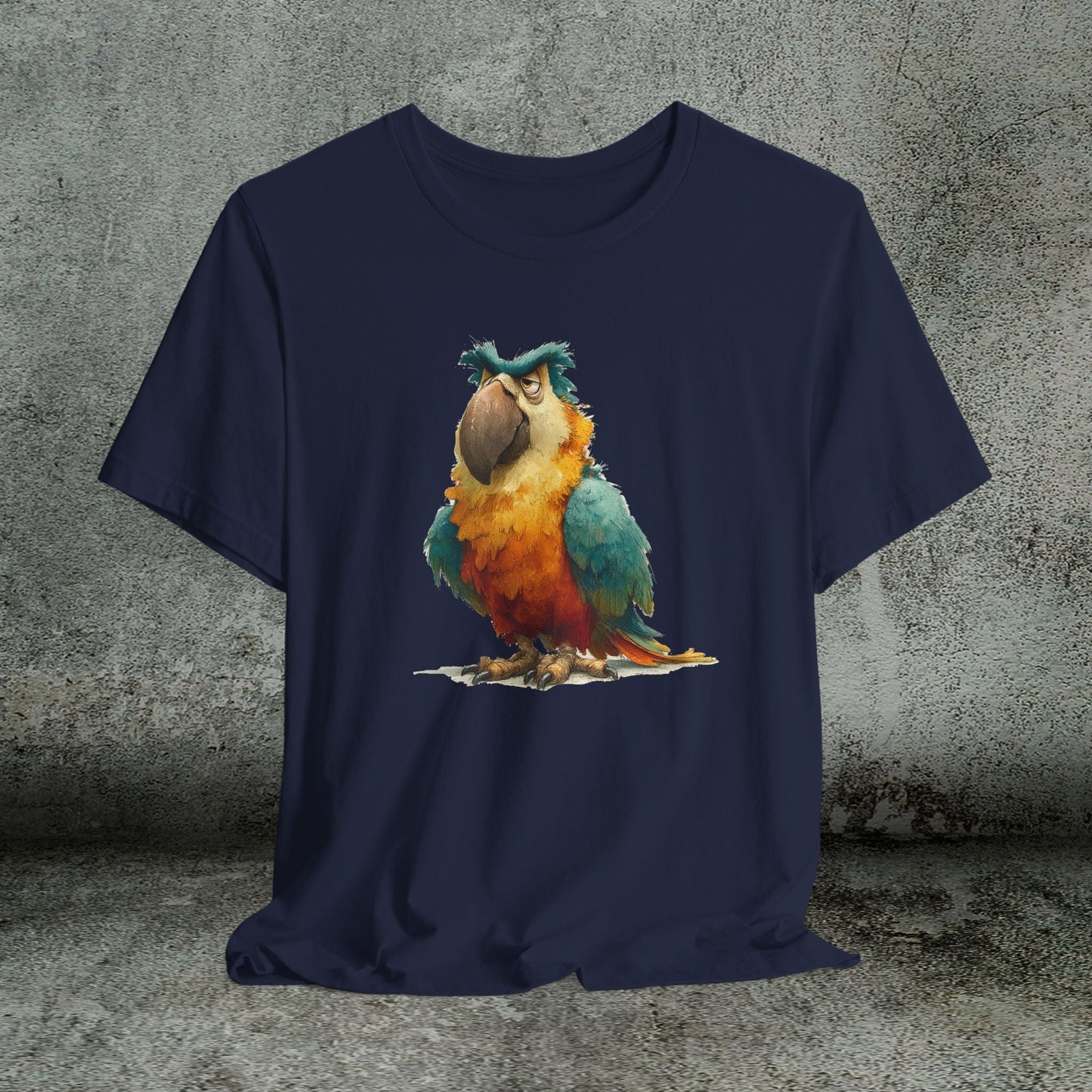 Funny Parrot T-Shirt, Grumpy Bird Tropical Tee, Colorful Parrot Shirt - FlooredByArt