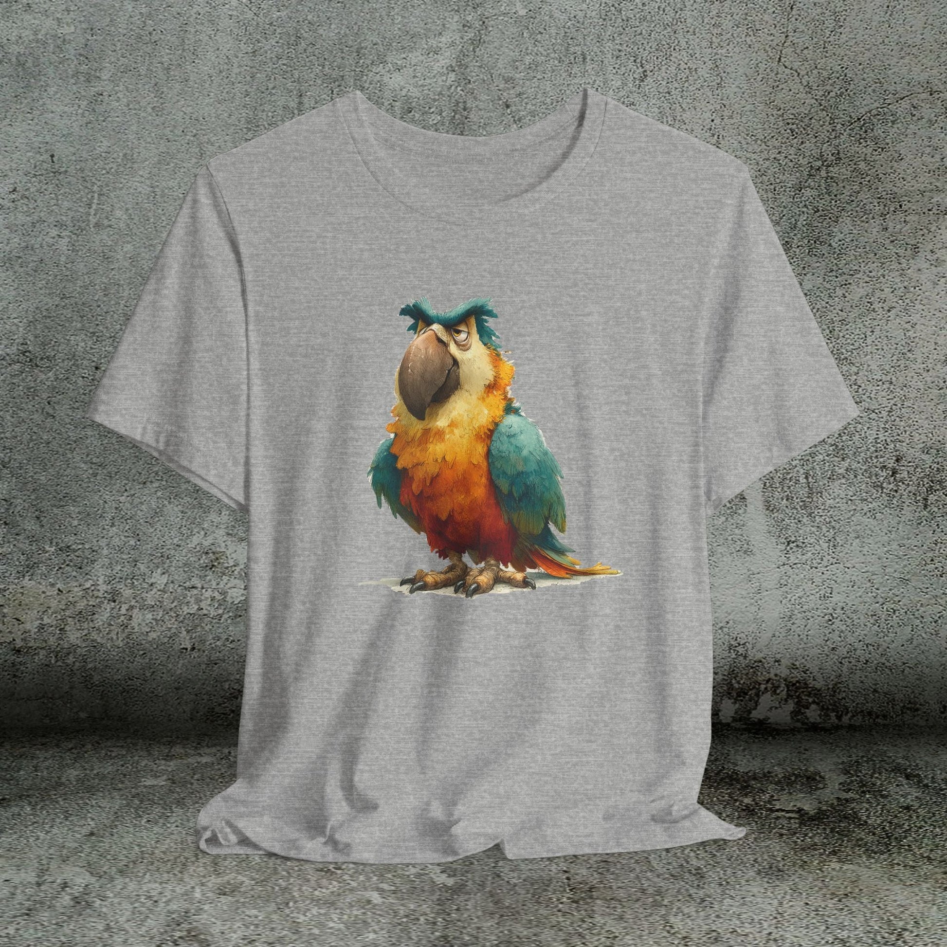 Funny Parrot T-Shirt, Grumpy Bird Tropical Tee, Colorful Parrot Shirt - FlooredByArt