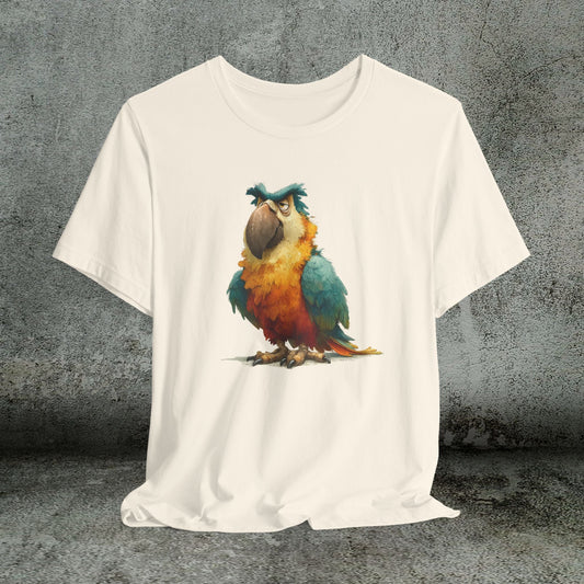 Funny Parrot T-Shirt, Grumpy Bird Tropical Tee, Colorful Parrot Shirt - FlooredByArt