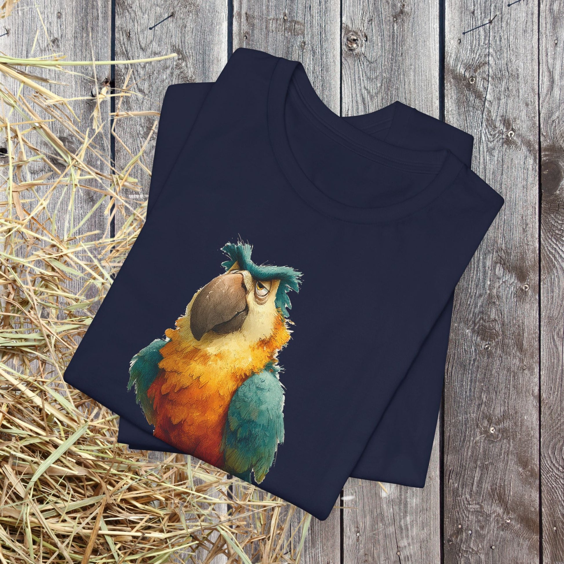 Funny Parrot T-Shirt, Grumpy Bird Tropical Tee, Colorful Parrot Shirt - FlooredByArt