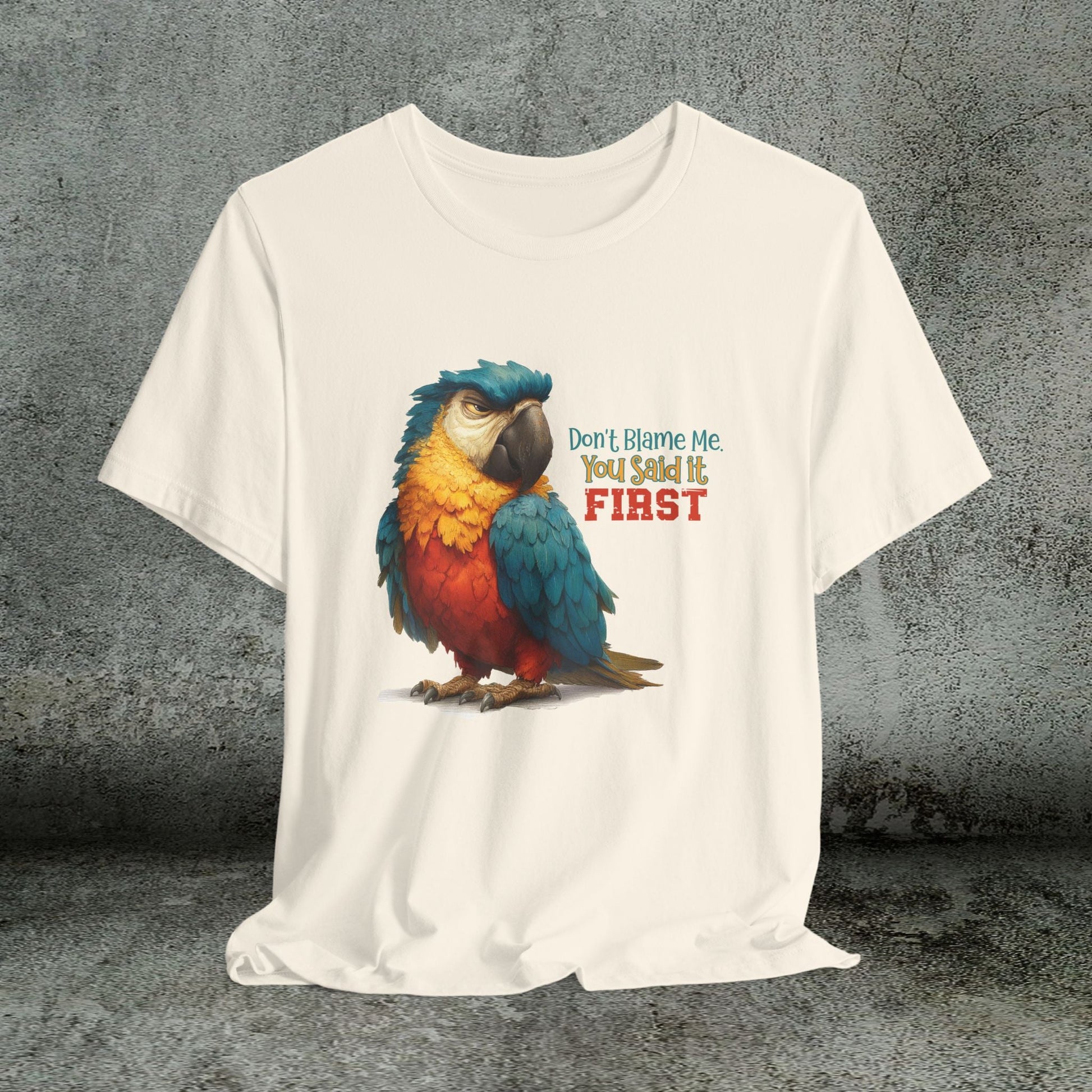 Funny Parrot Tee, Quirky Animal Shirt for Bird Lovers - FlooredByArt