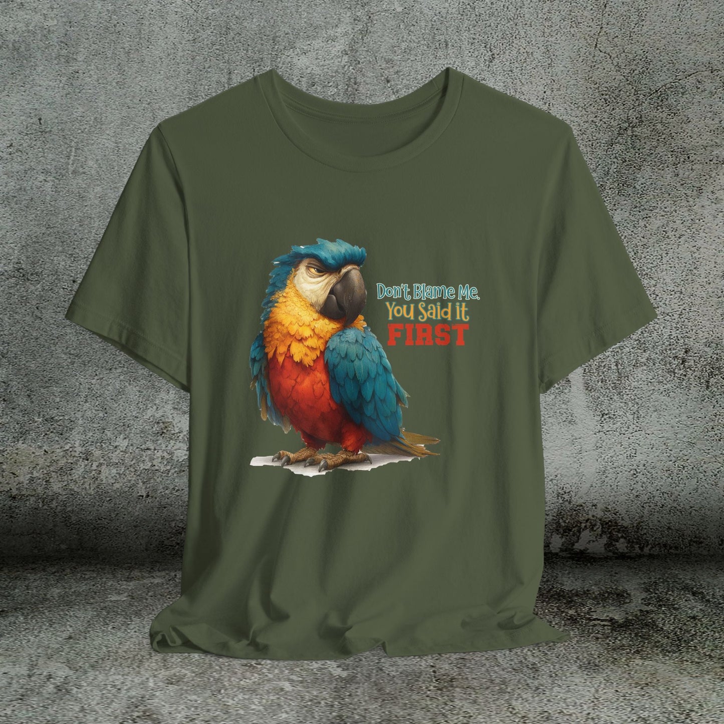 Funny Parrot Tee, Quirky Animal Shirt for Bird Lovers - FlooredByArt