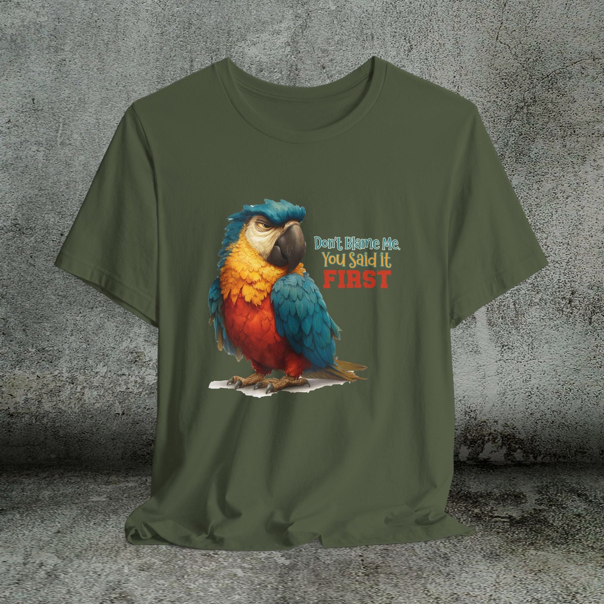 Funny Parrot Tee, Quirky Animal Shirt for Bird Lovers - FlooredByArt
