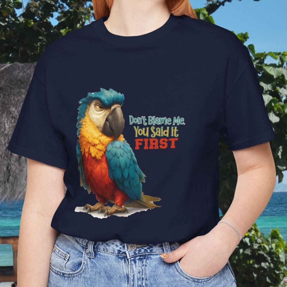 Funny Parrot Tee, Quirky Animal Shirt for Bird Lovers - FlooredByArt
